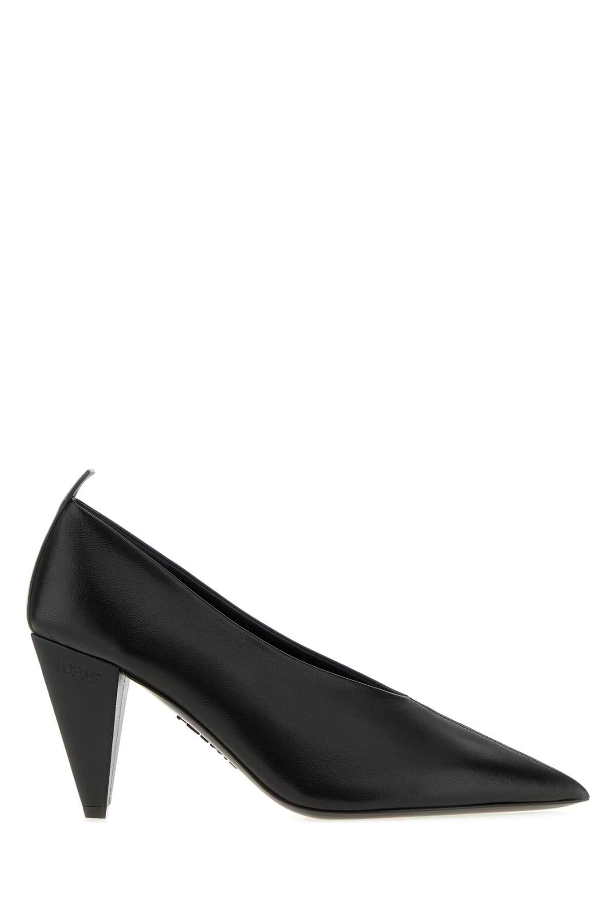 Loewe Women Black Leather Origami Cubic Pumps LOEWE