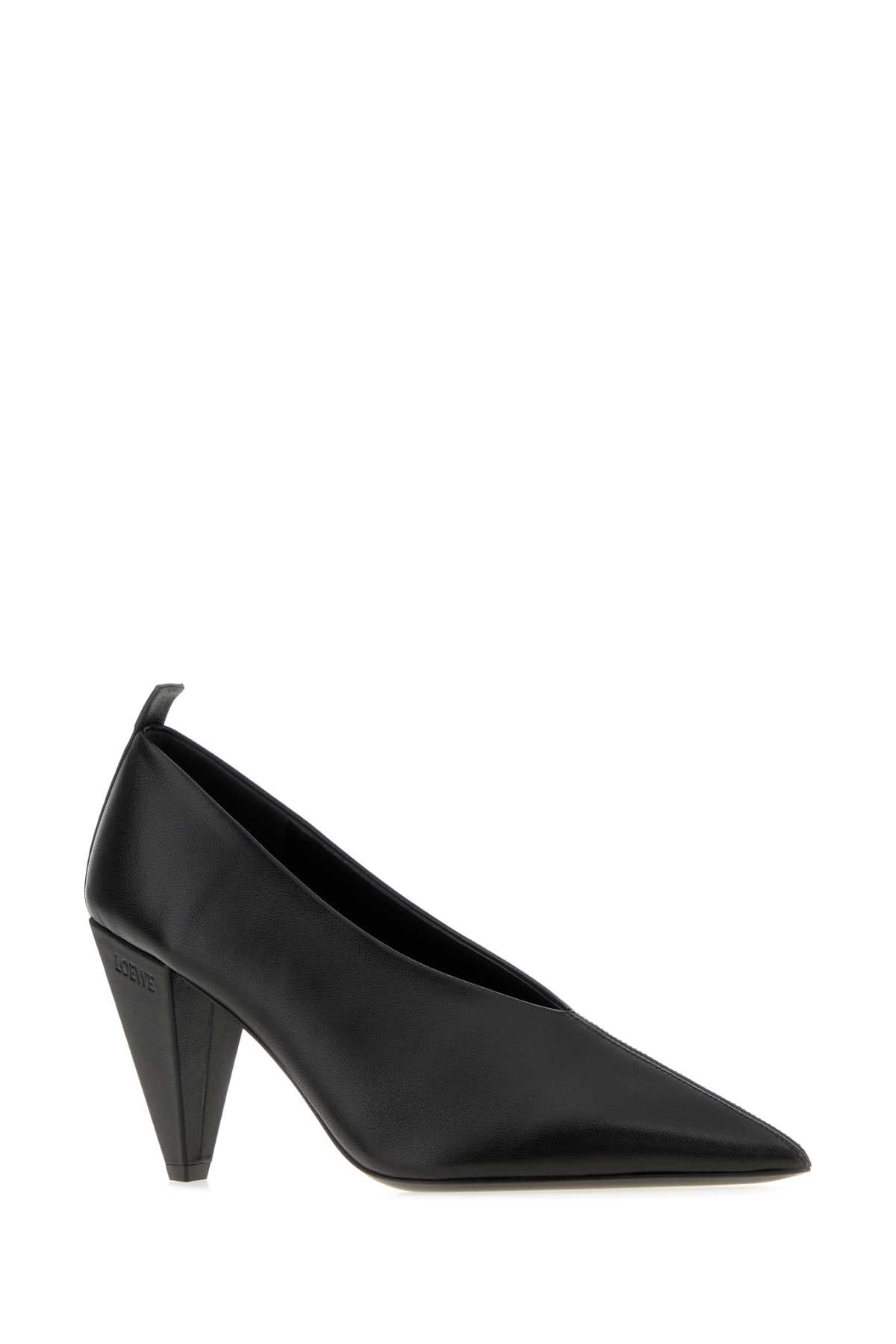 Loewe Women Black Leather Origami Cubic Pumps LOEWE