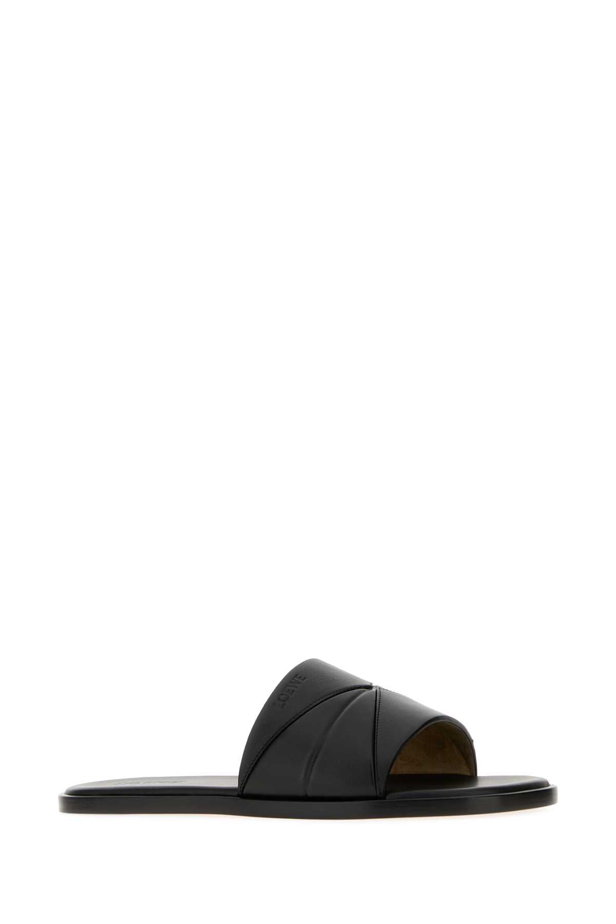 Loewe Men Black Leather Slippers LOEWE