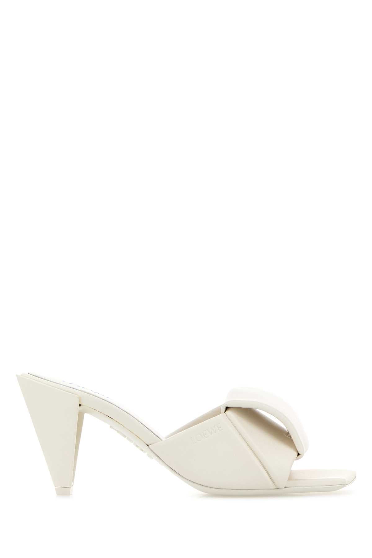 Loewe Women White Nappa Leather Origami Mules LOEWE