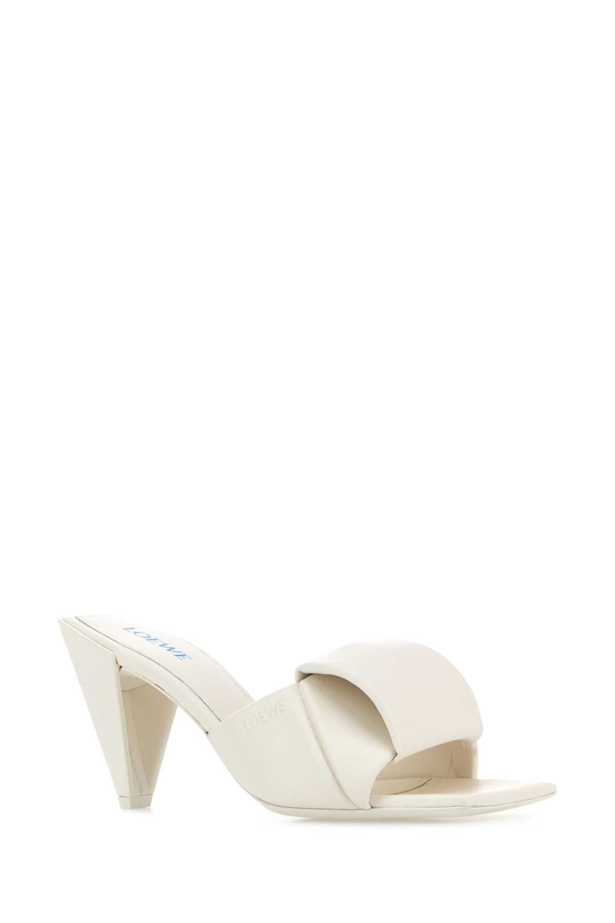 Loewe Women White Nappa Leather Origami Mules LOEWE