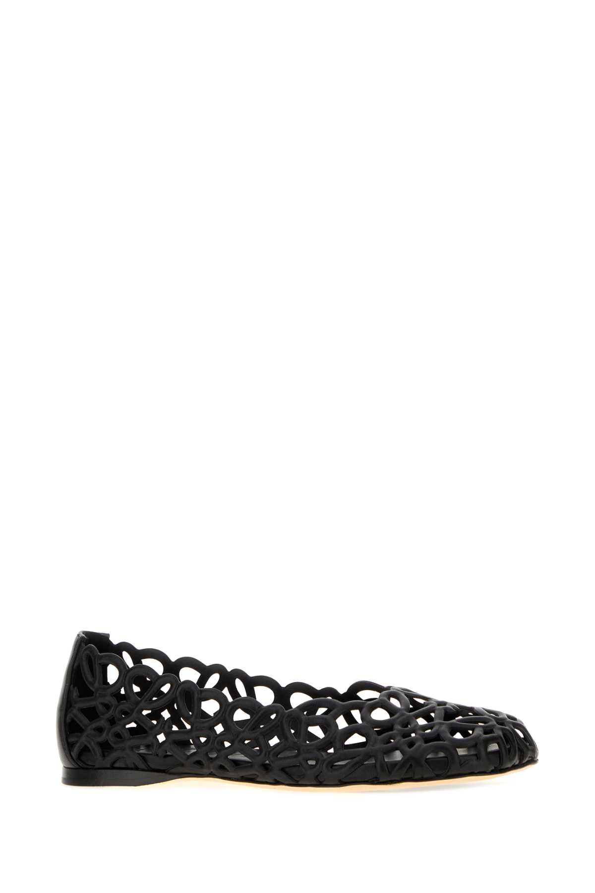 Loewe Women Black Leather Petal Anagram Ballerinas LOEWE