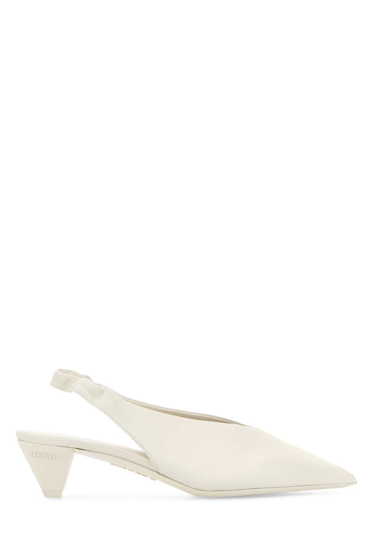 Loewe Women White Leather Origami Cubic Pumps LOEWE