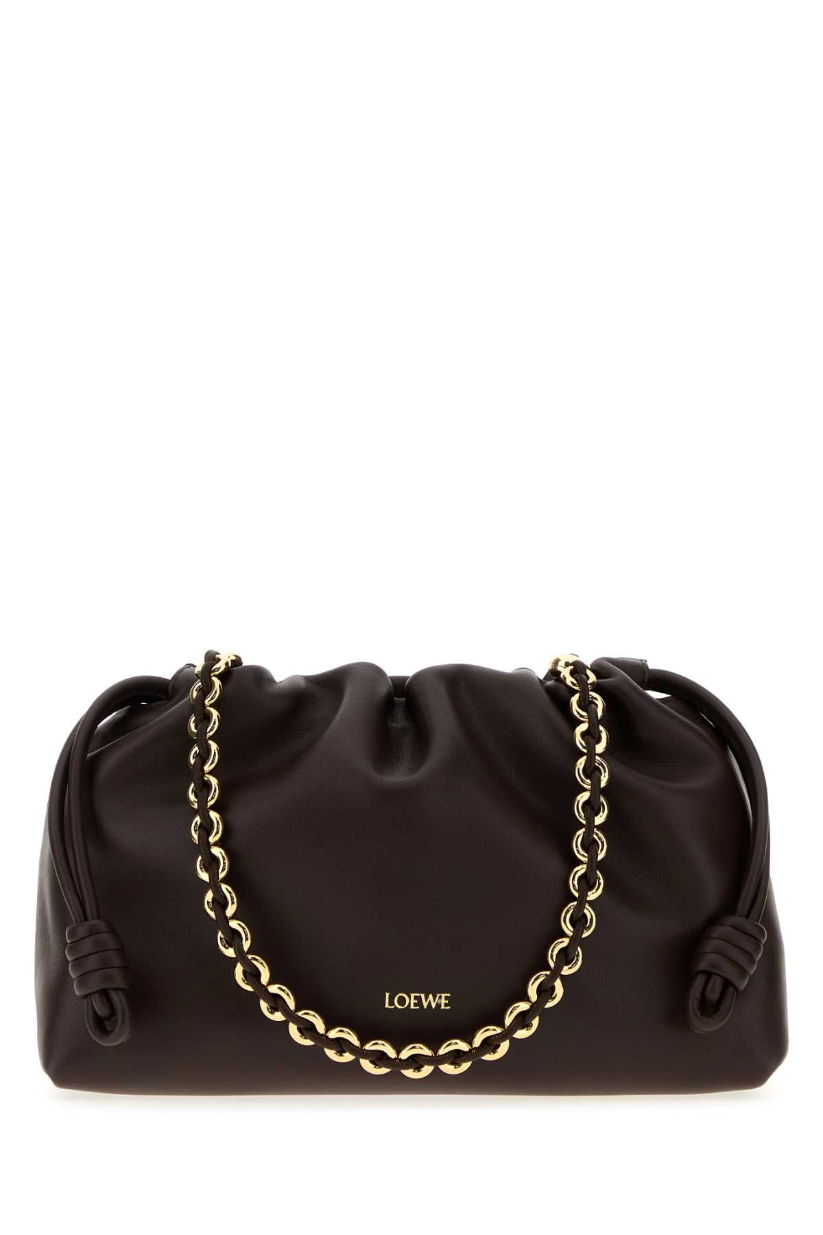 Loewe Women Brown Nappa Leather Medium Flamenco Clutch LOEWE