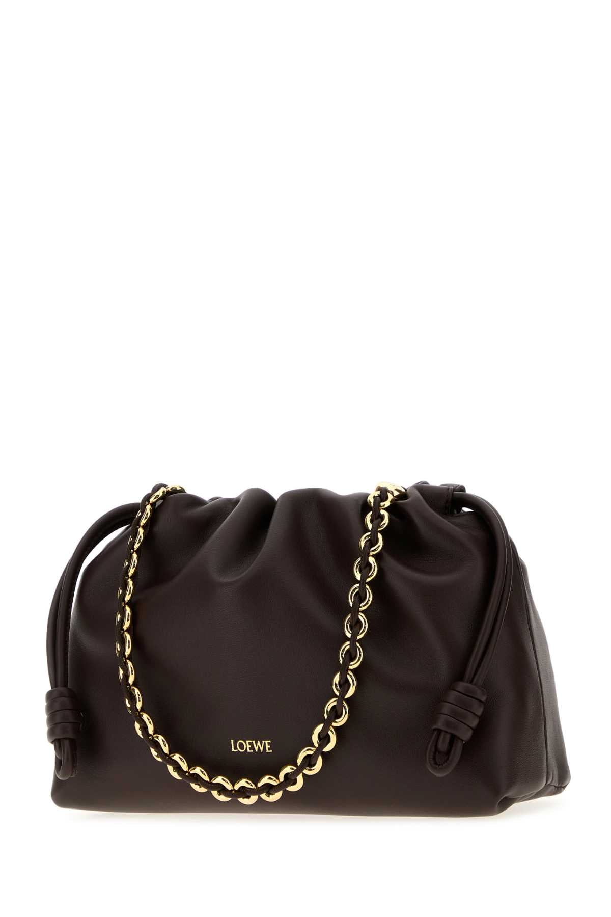 Loewe Women Brown Nappa Leather Medium Flamenco Clutch LOEWE