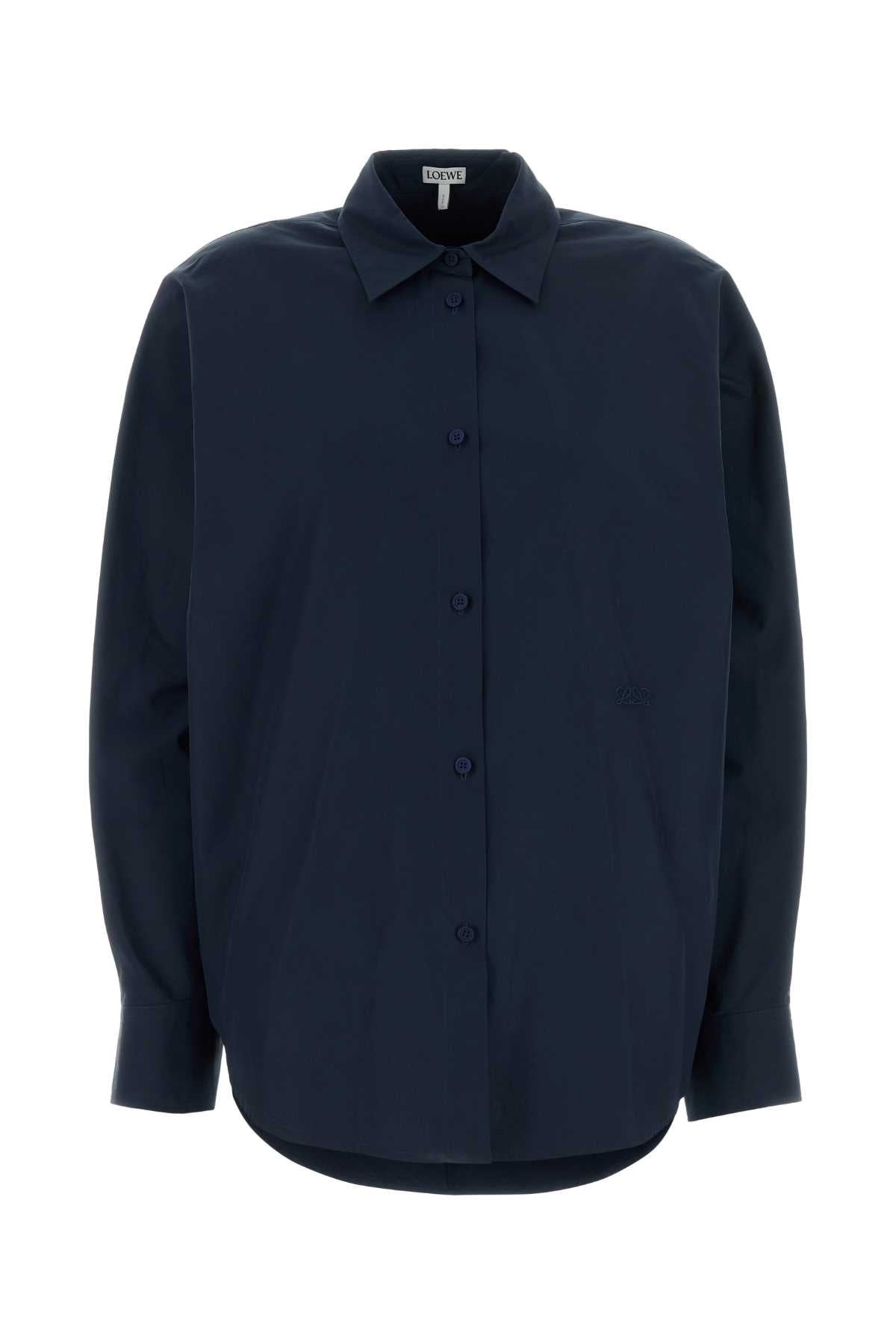 Loewe Women Navy Blue Poplin Shirt LOEWE