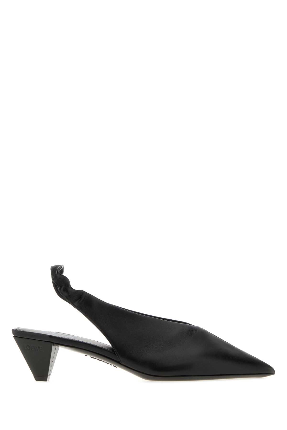 Loewe Women Black Leather Origami Cubic Pumps LOEWE