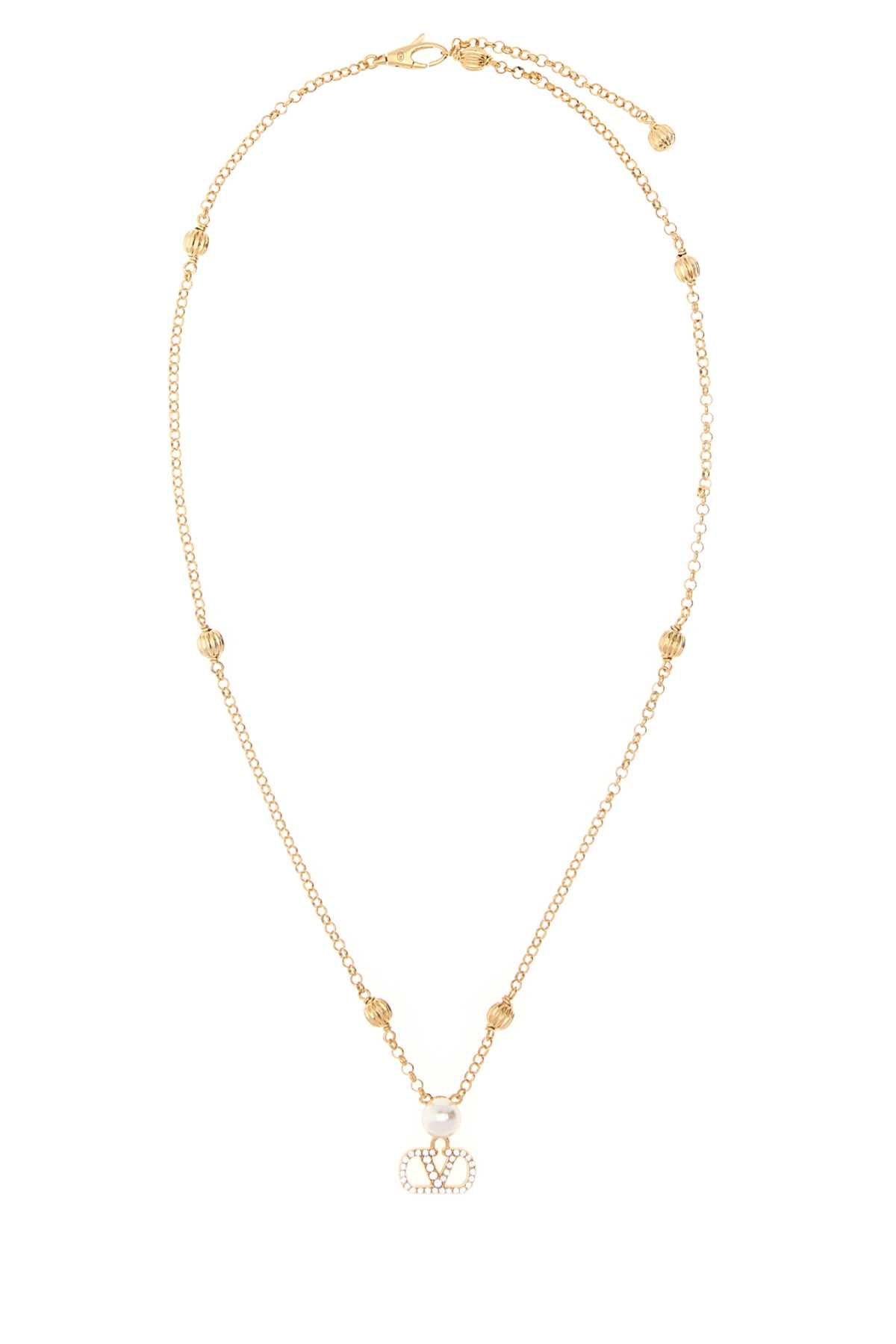 Valentino Garavani Women Gold Metal Vlogo Signature Necklace VALENTINO GARAVANI