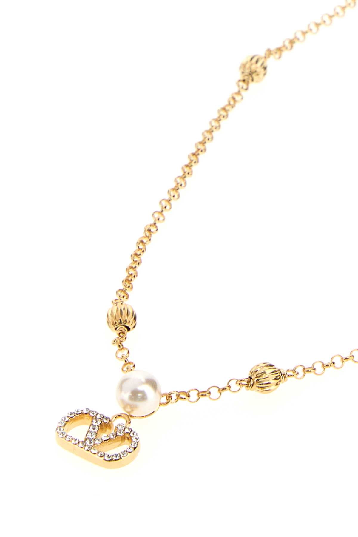 Valentino Garavani Women Gold Metal Vlogo Signature Necklace VALENTINO GARAVANI