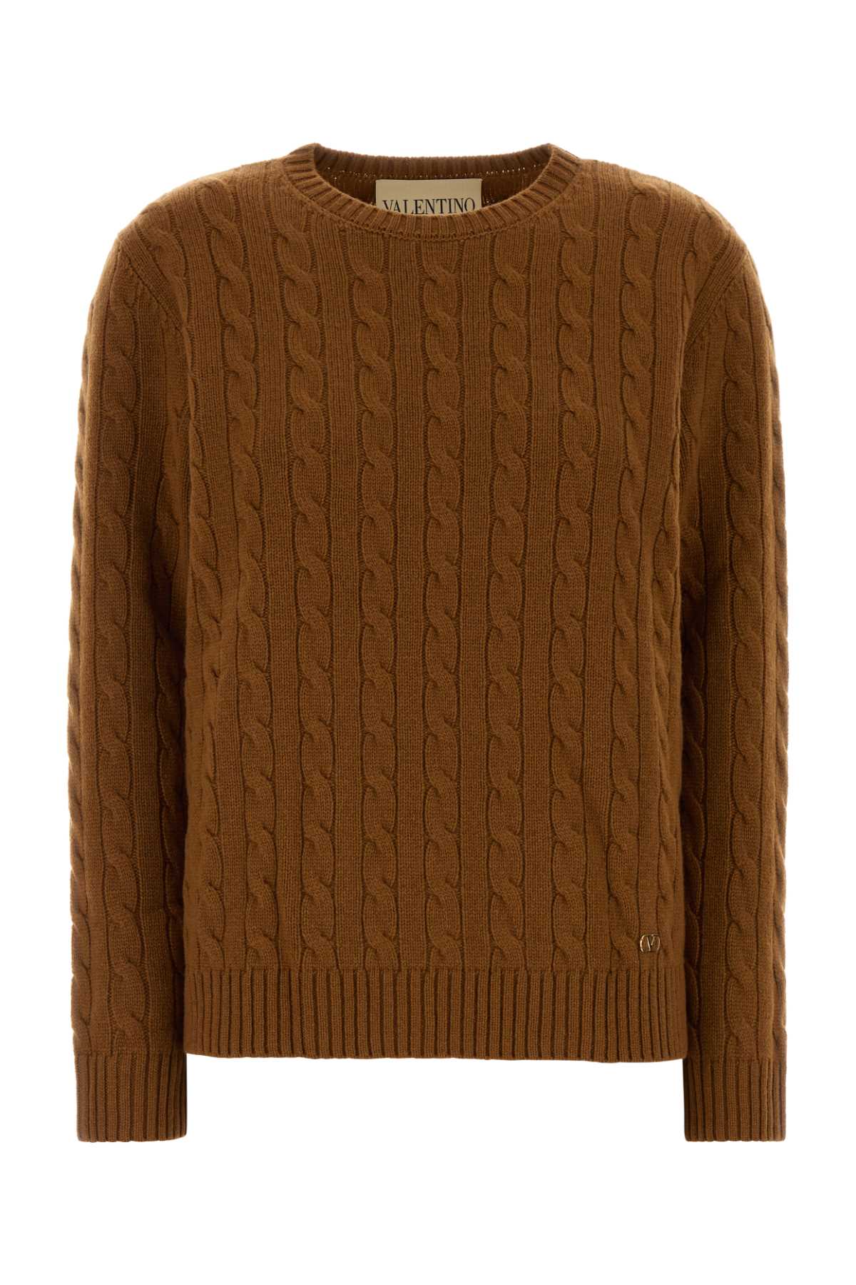 Valentino Garavani Women Caramel Cashmere Sweater VALENTINO GARAVANI