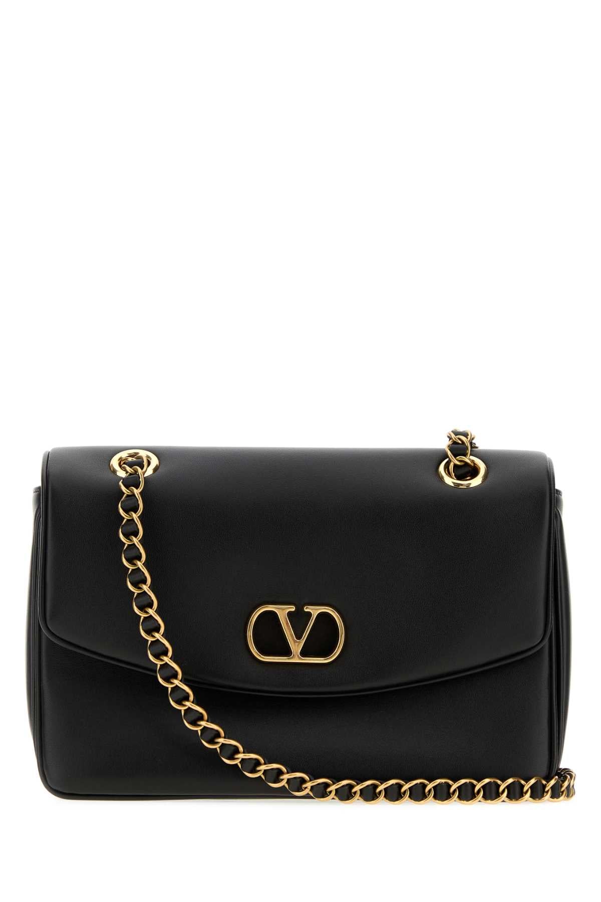 Valentino Garavani Women Black Leather Djuna Shoulder Bag VALENTINO GARAVANI