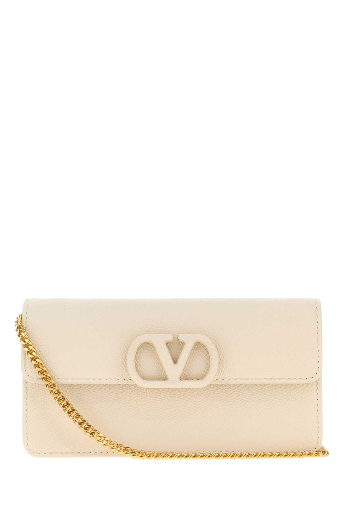Valentino Garavani Women Ivory Leather Vlogo Signature Wallet VALENTINO GARAVANI