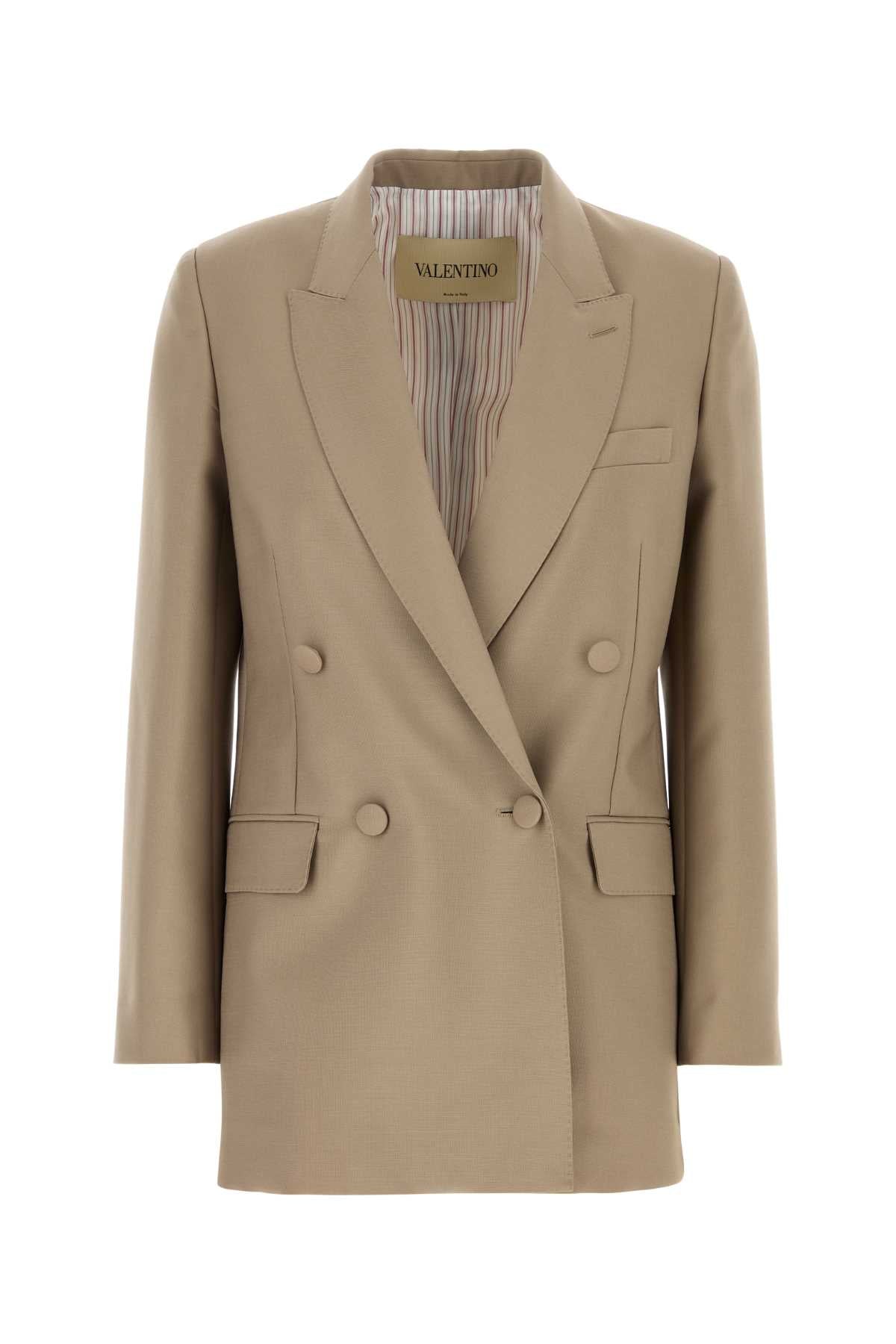 Valentino Garavani Women Cappuccino Mohair Blend Blazer VALENTINO GARAVANI