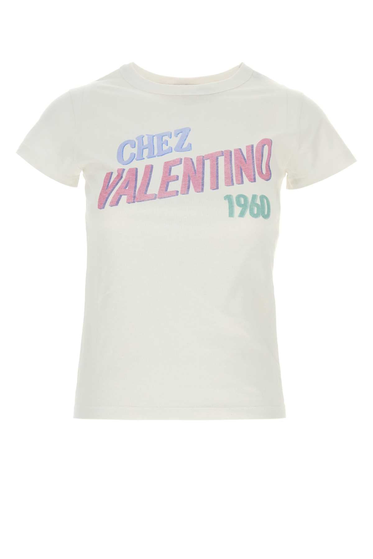 Valentino Garavani Women White Cotton T-Shirt
