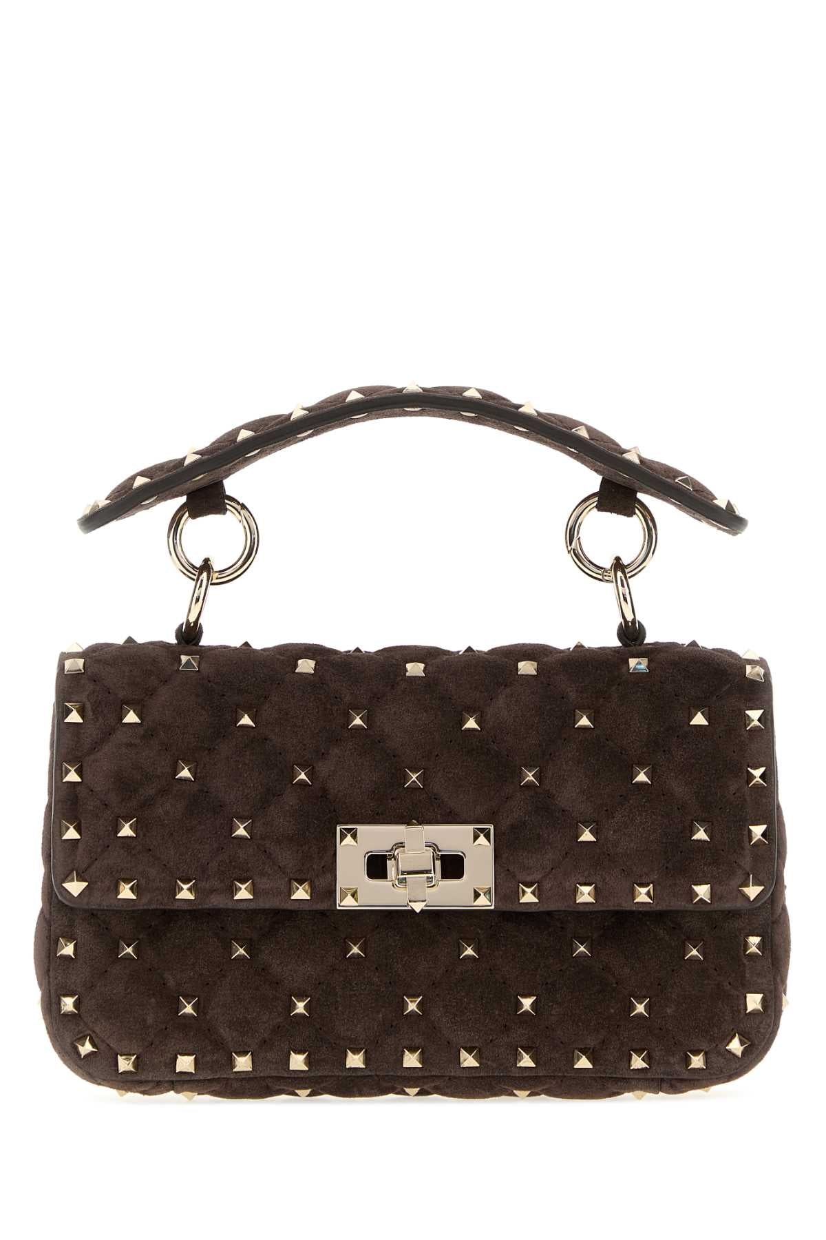 Valentino Garavani Women Brown Suede Rocksutd Handbag VALENTINO GARAVANI