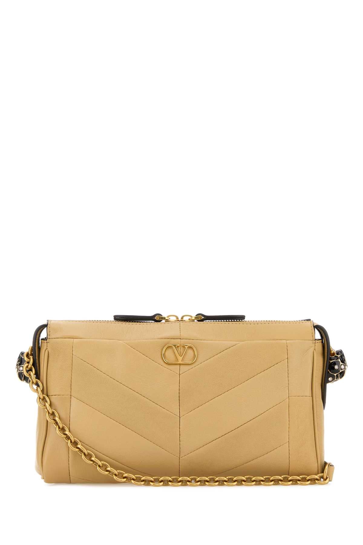 Valentino Garavani Women Beige Nappa Leather Panthea Crossbody Bag VALENTINO GARAVANI