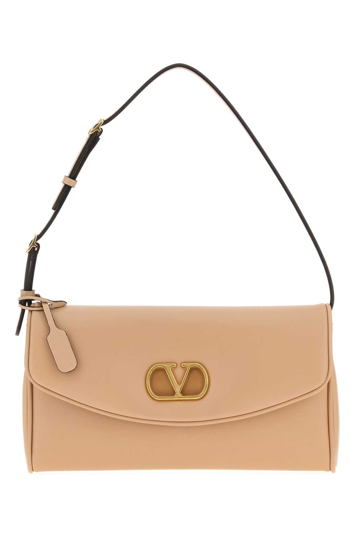 Valentino Garavani Women Beige Nappa Leather Devain Shoulder Bag VALENTINO GARAVANI