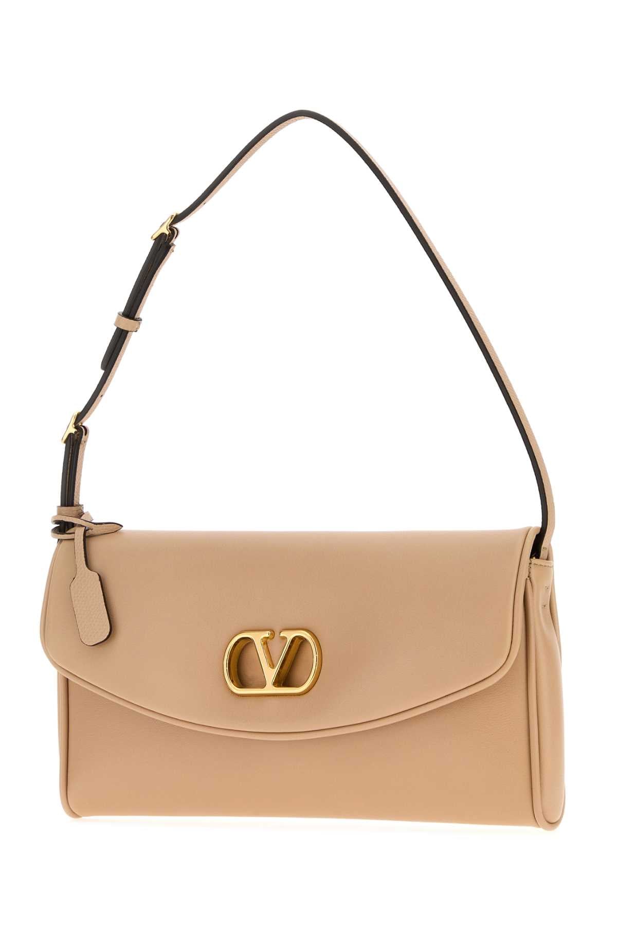 Valentino Garavani Women Beige Nappa Leather Devain Shoulder Bag VALENTINO GARAVANI