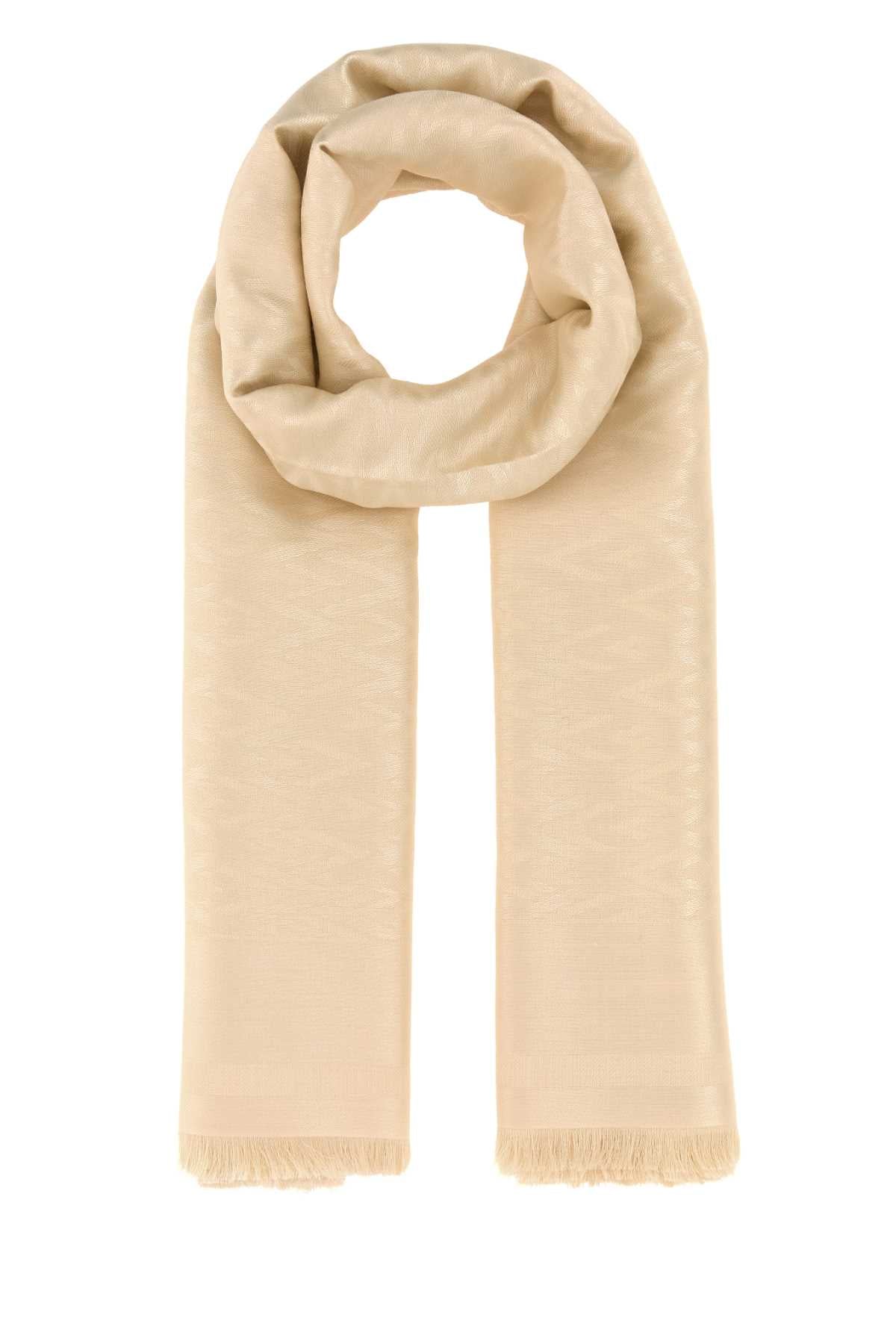 Valentino Garavani Women Cream Silk Blend Scarf VALENTINO GARAVANI