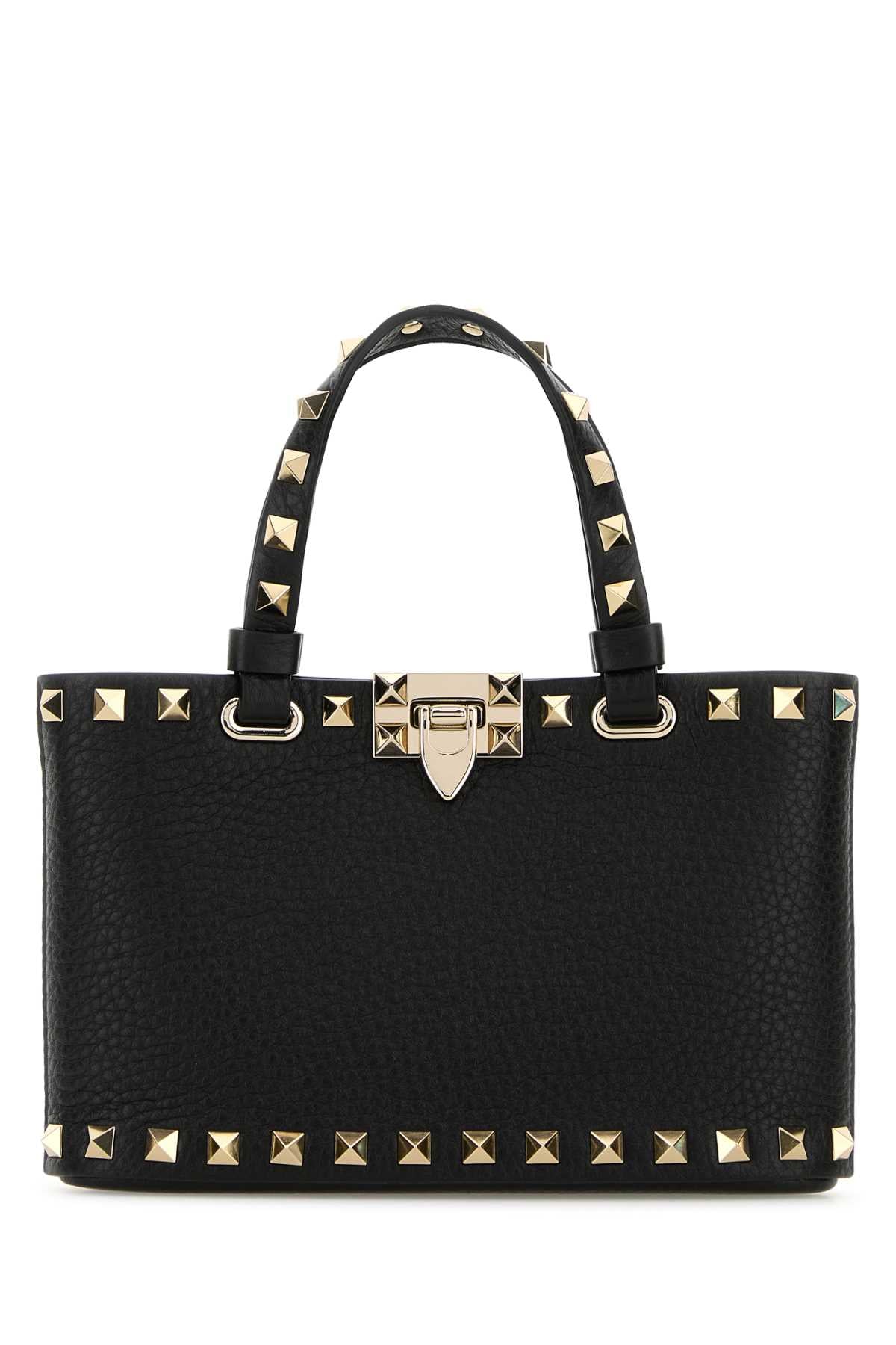 Valentino Garavani Women Black Leather Rockstud Handbag VALENTINO GARAVANI