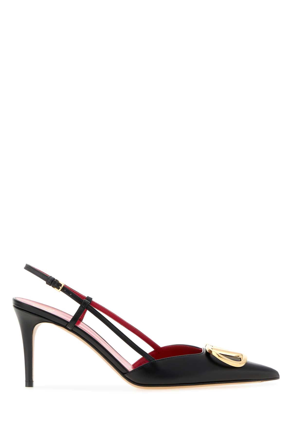 Valentino Garavani Women Black Leather Vlogo Signature Pumps VALENTINO GARAVANI