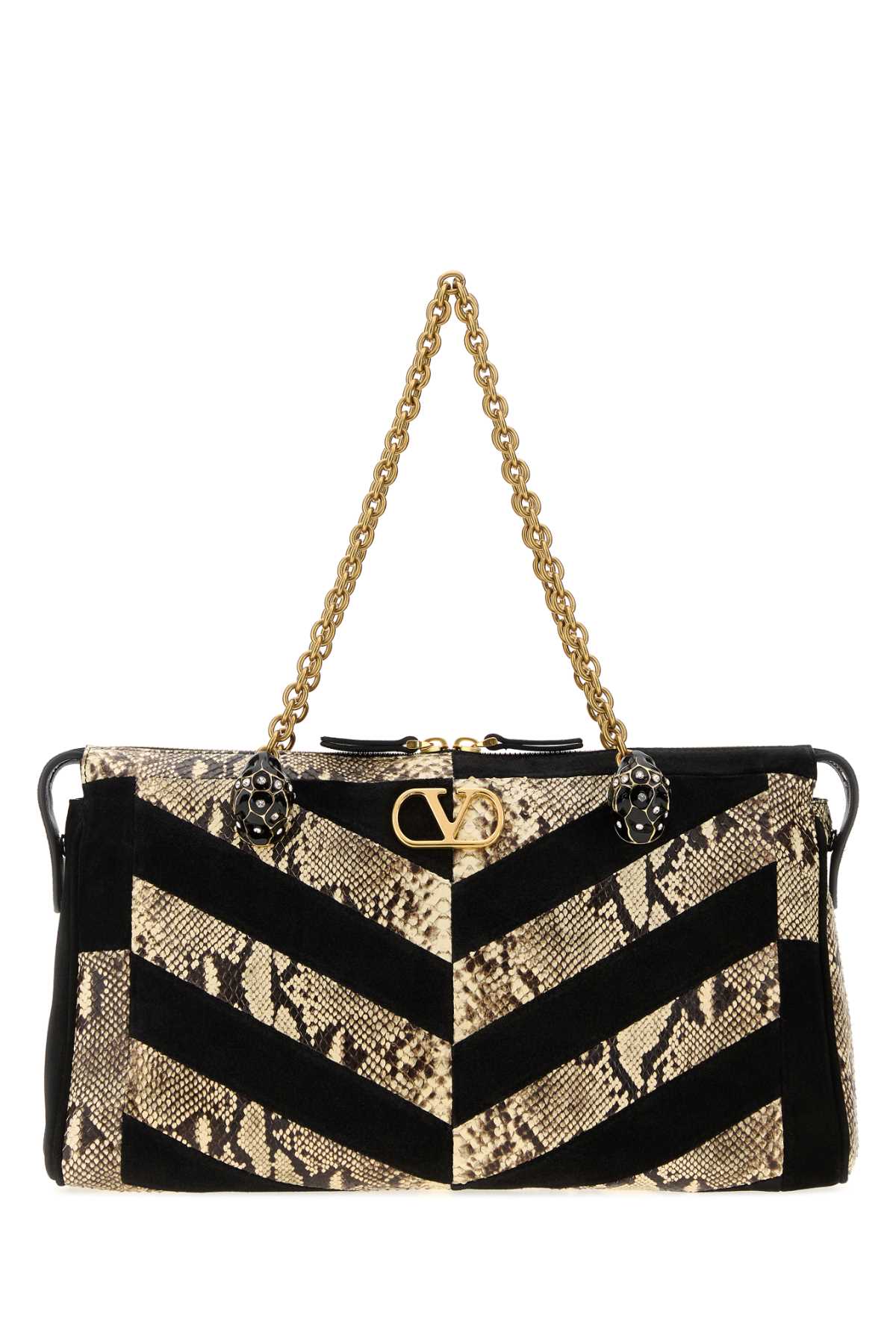Valentino Garavani Women Multicolor Leather And Suede Medium Vlogo Signature Shopping Bag VALENTINO GARAVANI