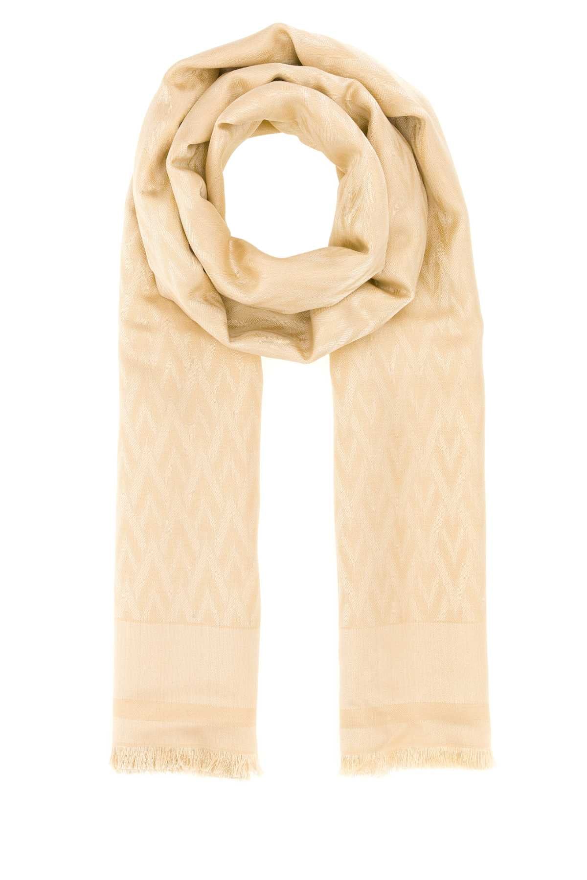 Valentino Garavani Women Ivory Silk Blend Toute La V Scarf