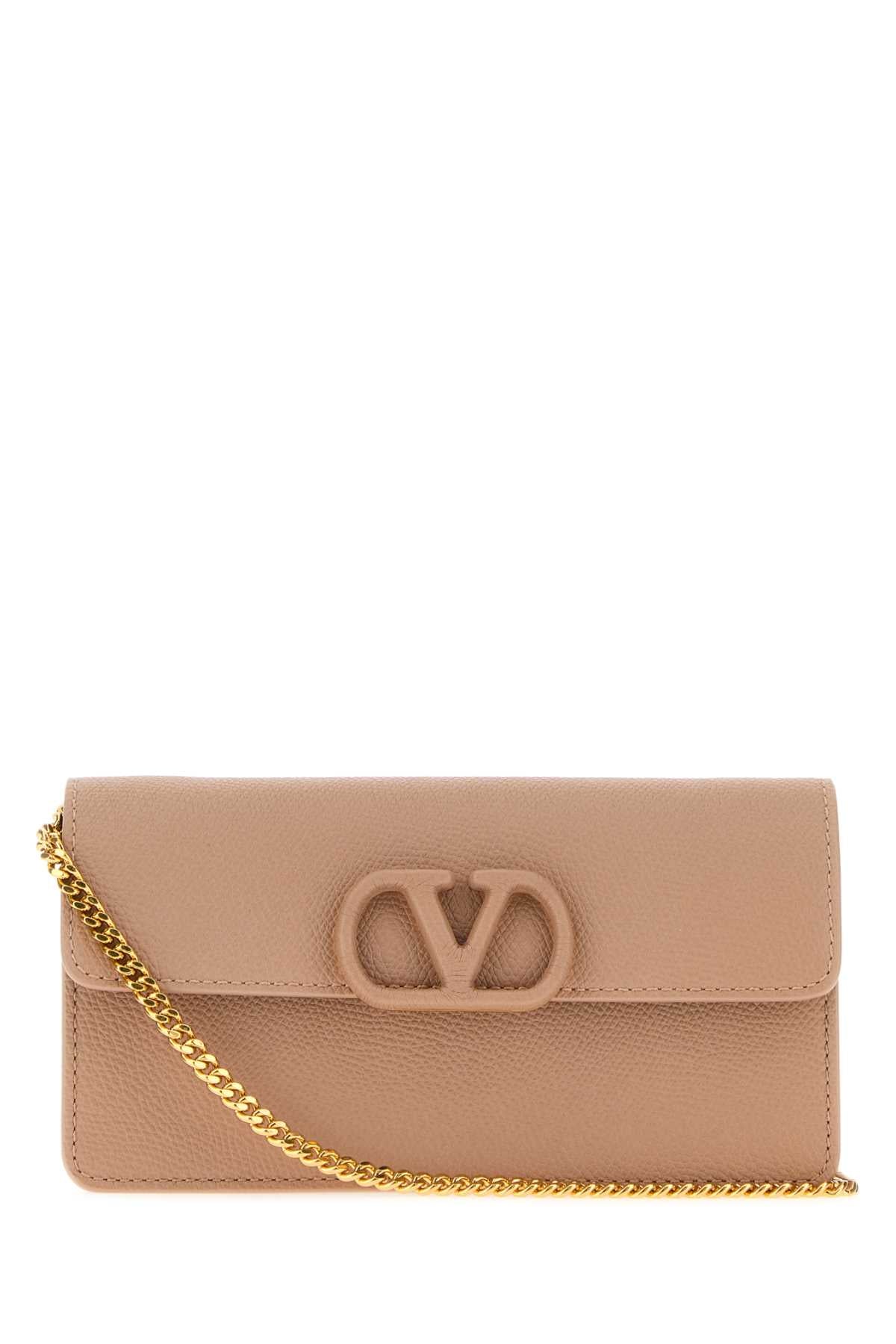 Valentino Garavani Women Powder Pink Leather Vlogo Signature Wallet VALENTINO GARAVANI