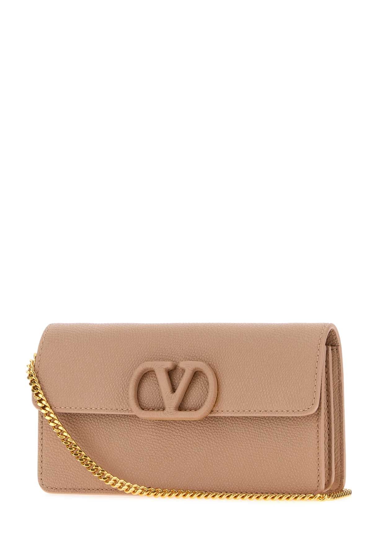 Valentino Garavani Women Powder Pink Leather Vlogo Signature Wallet VALENTINO GARAVANI