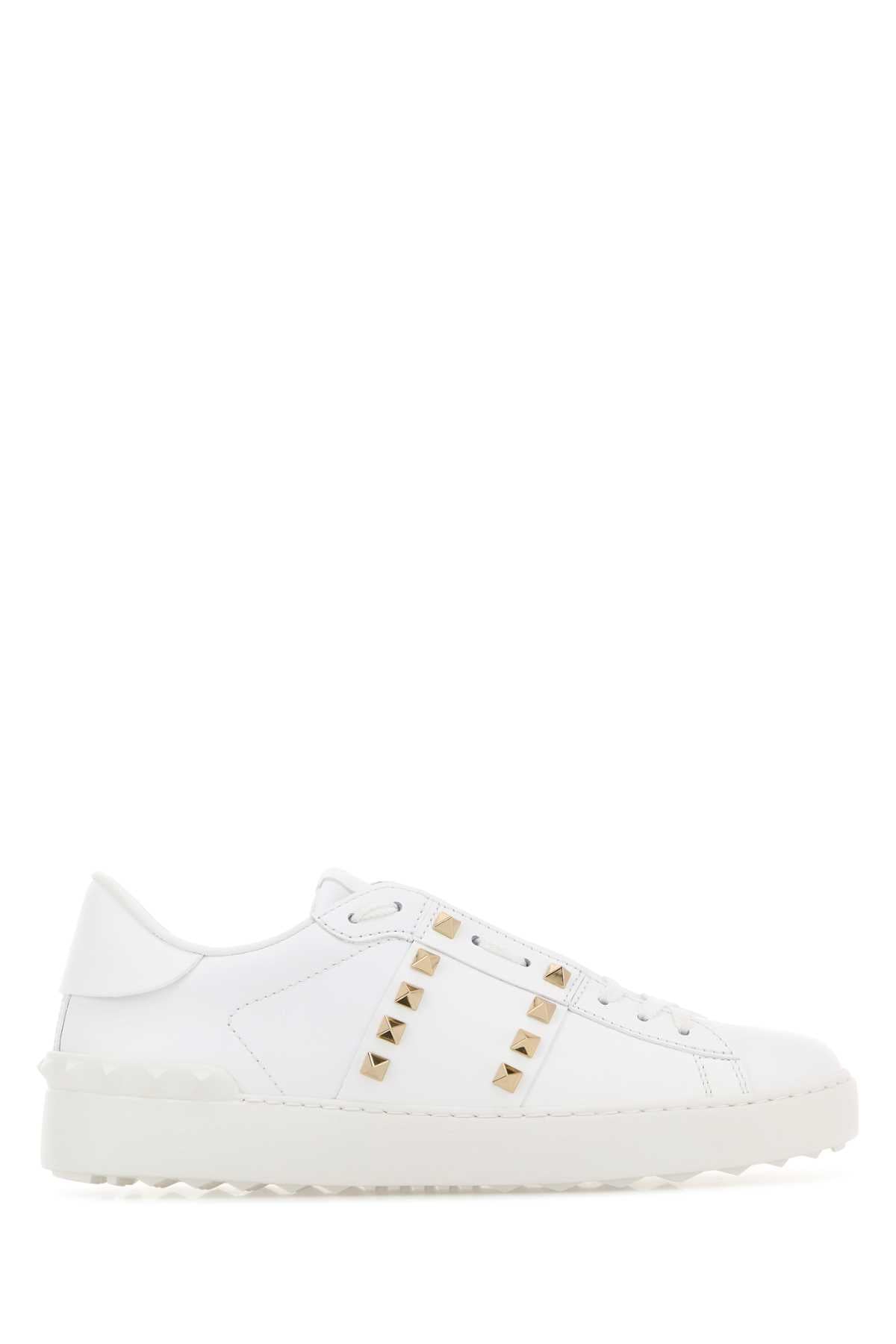 Valentino Garavani Women White Leather Rockstud Untitled Sneakers VALENTINO GARAVANI