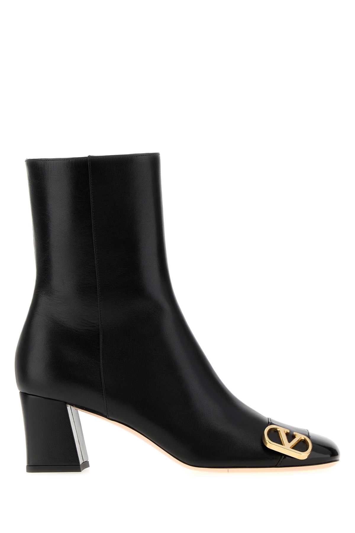 Valentino Garavani Women Black Leather Ankle Boots VALENTINO GARAVANI