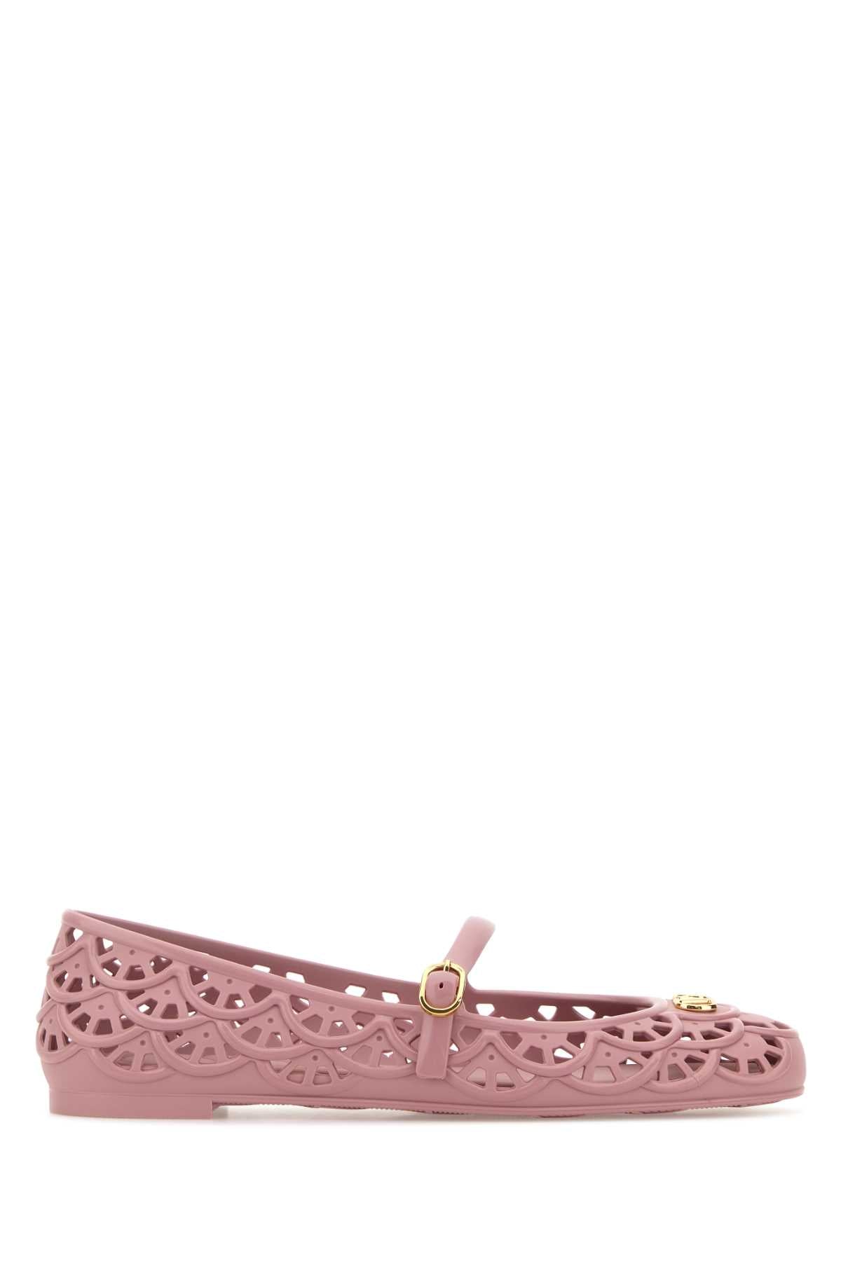Valentino Garavani Women Pink Rubber Vlogo Signature Ballerinas VALENTINO GARAVANI