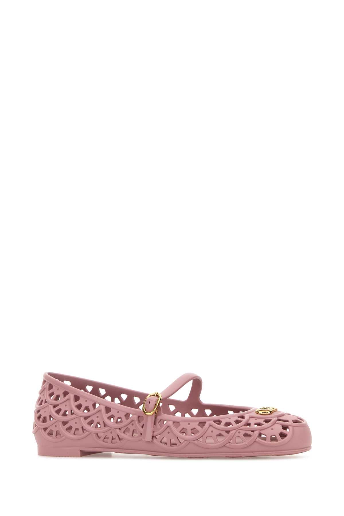 Valentino Garavani Women Pink Rubber Vlogo Signature Ballerinas VALENTINO GARAVANI