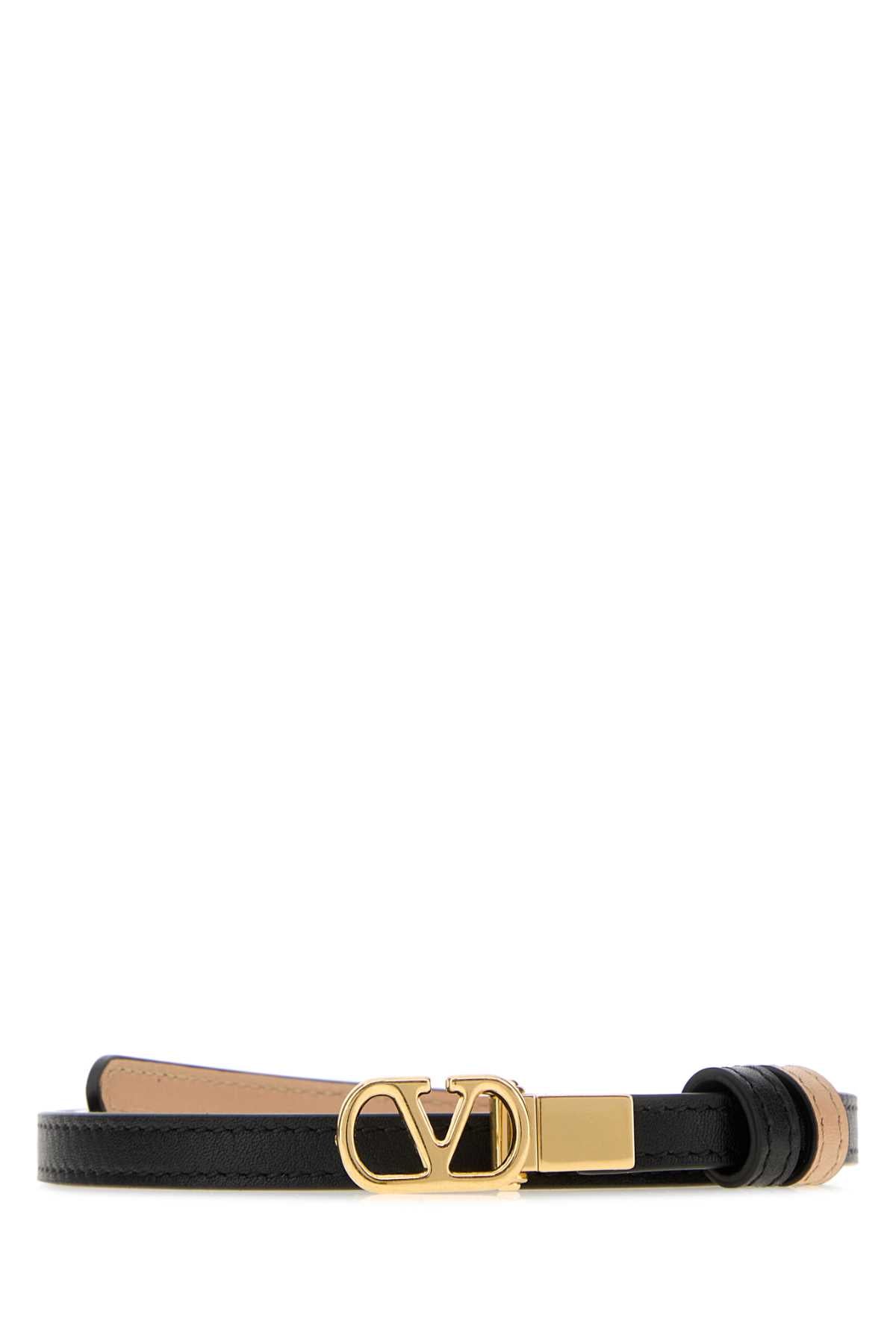 Valentino Garavani Women Black Leather Reversible Belt VALENTINO GARAVANI