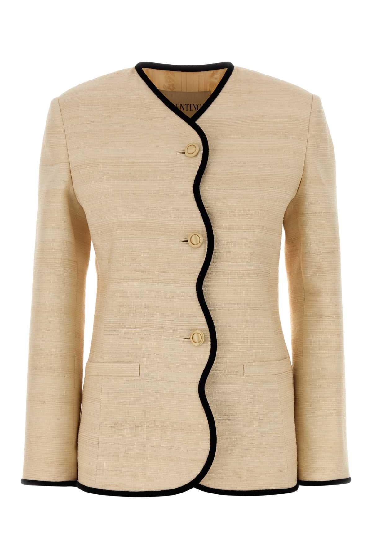 Valentino Garavani Women Ivory Silk Blend Blazer VALENTINO GARAVANI