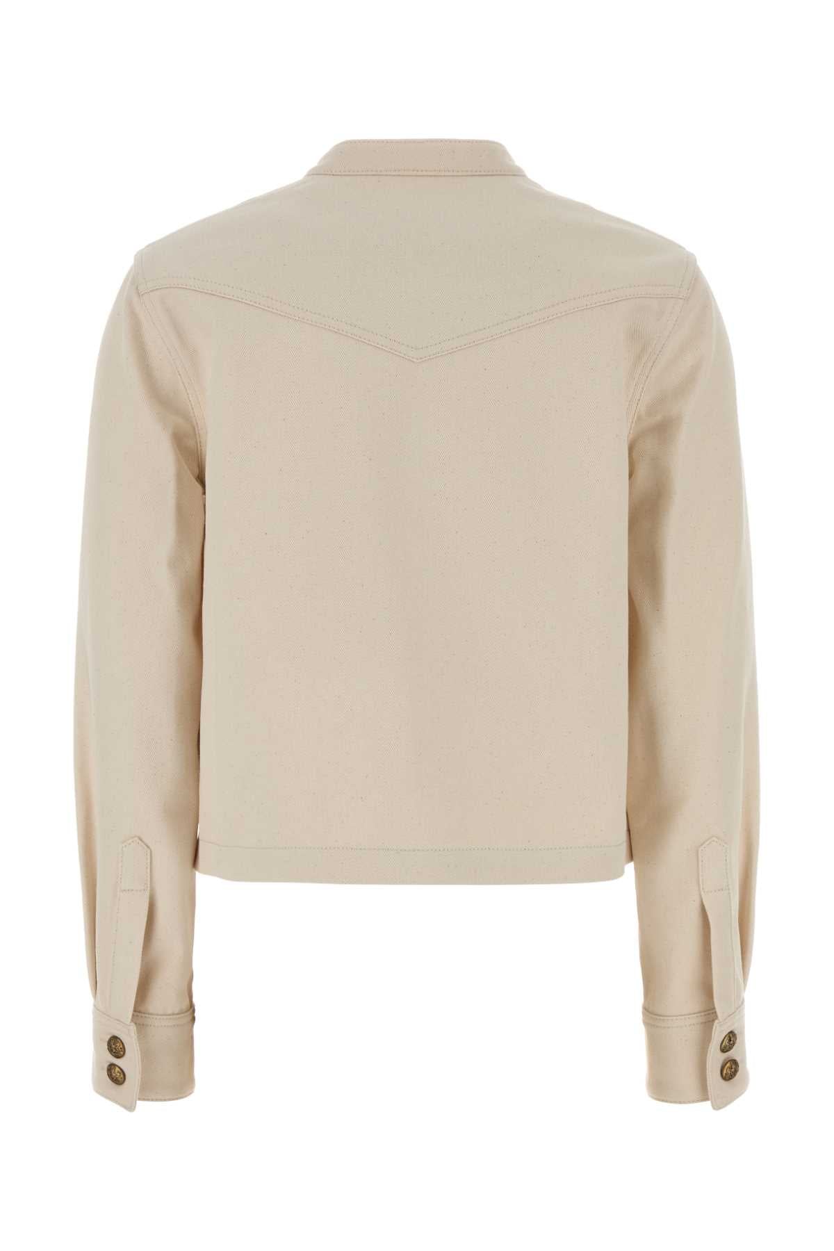 Valentino Garavani Women Cream Denim Jacket VALENTINO GARAVANI