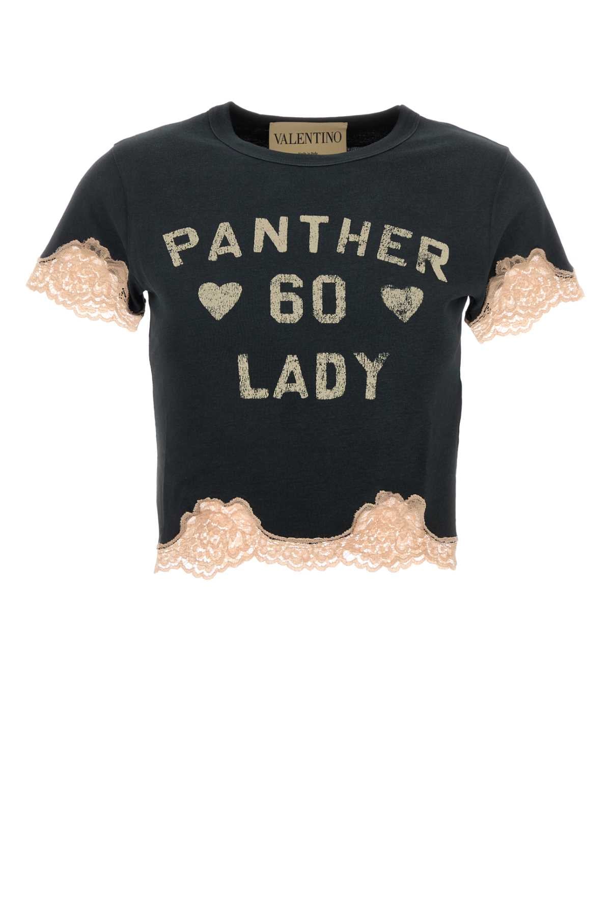 Valentino Garavani Women Graphite Cotton T-Shirt VALENTINO GARAVANI