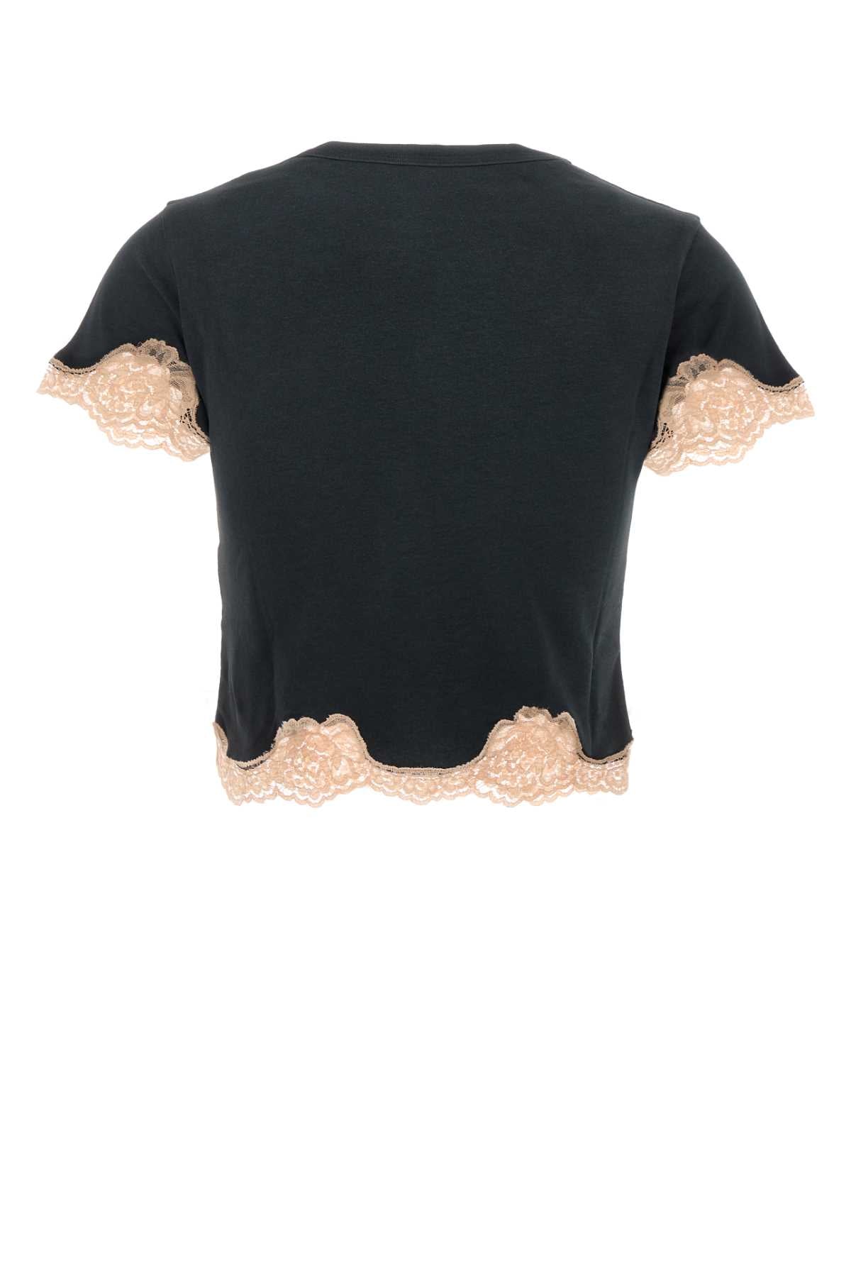 Valentino Garavani Women Graphite Cotton T-Shirt VALENTINO GARAVANI