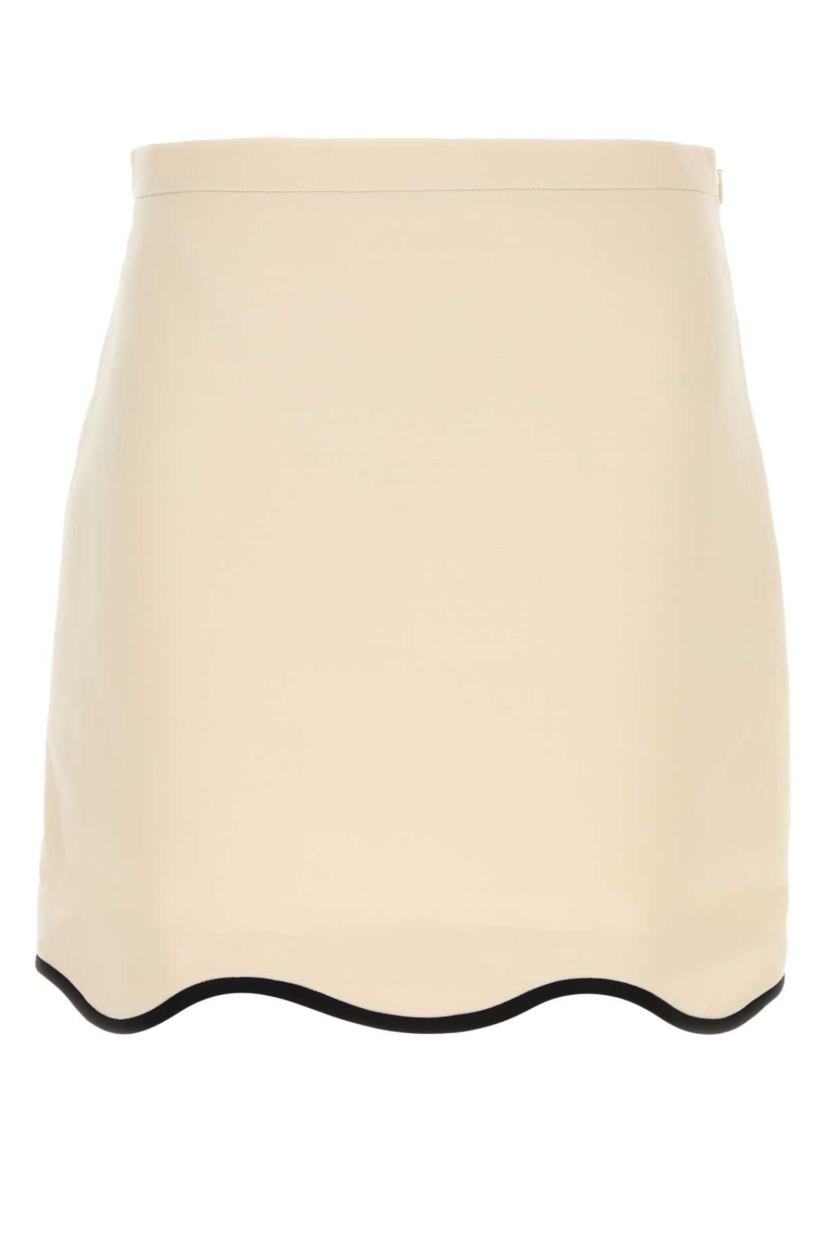 Valentino Garavani Women Cream Wool Blend Skirt VALENTINO GARAVANI