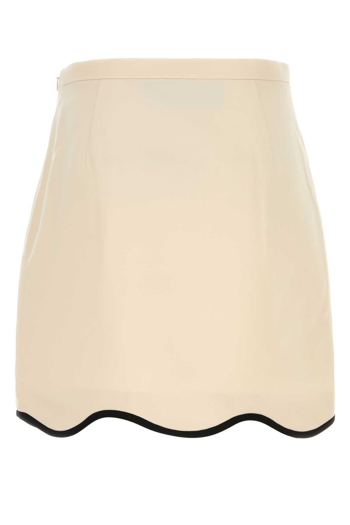 Valentino Garavani Women Cream Wool Blend Skirt VALENTINO GARAVANI