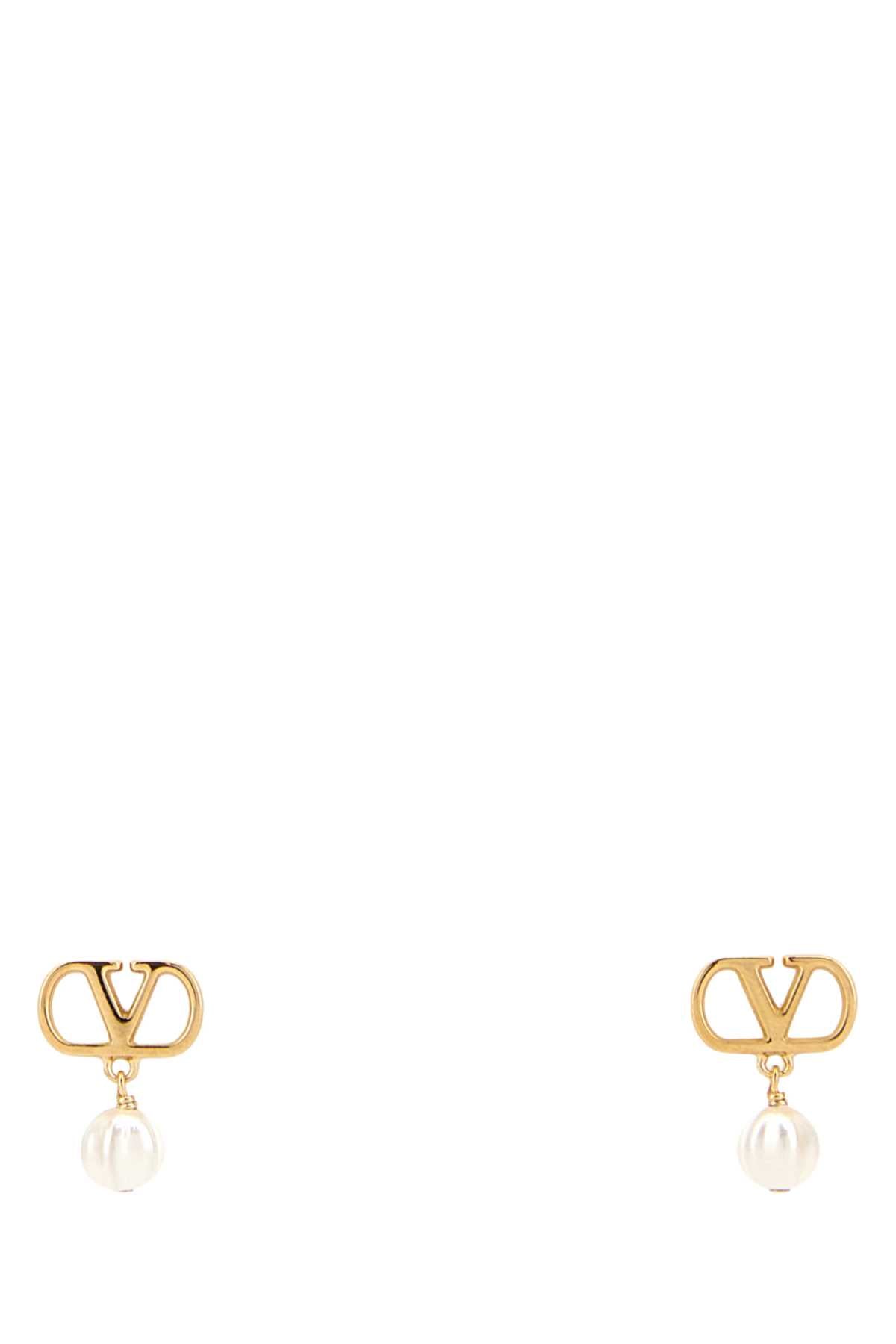 Valentino Garavani Women Gold Metal Vlogo Signature Earrings VALENTINO GARAVANI