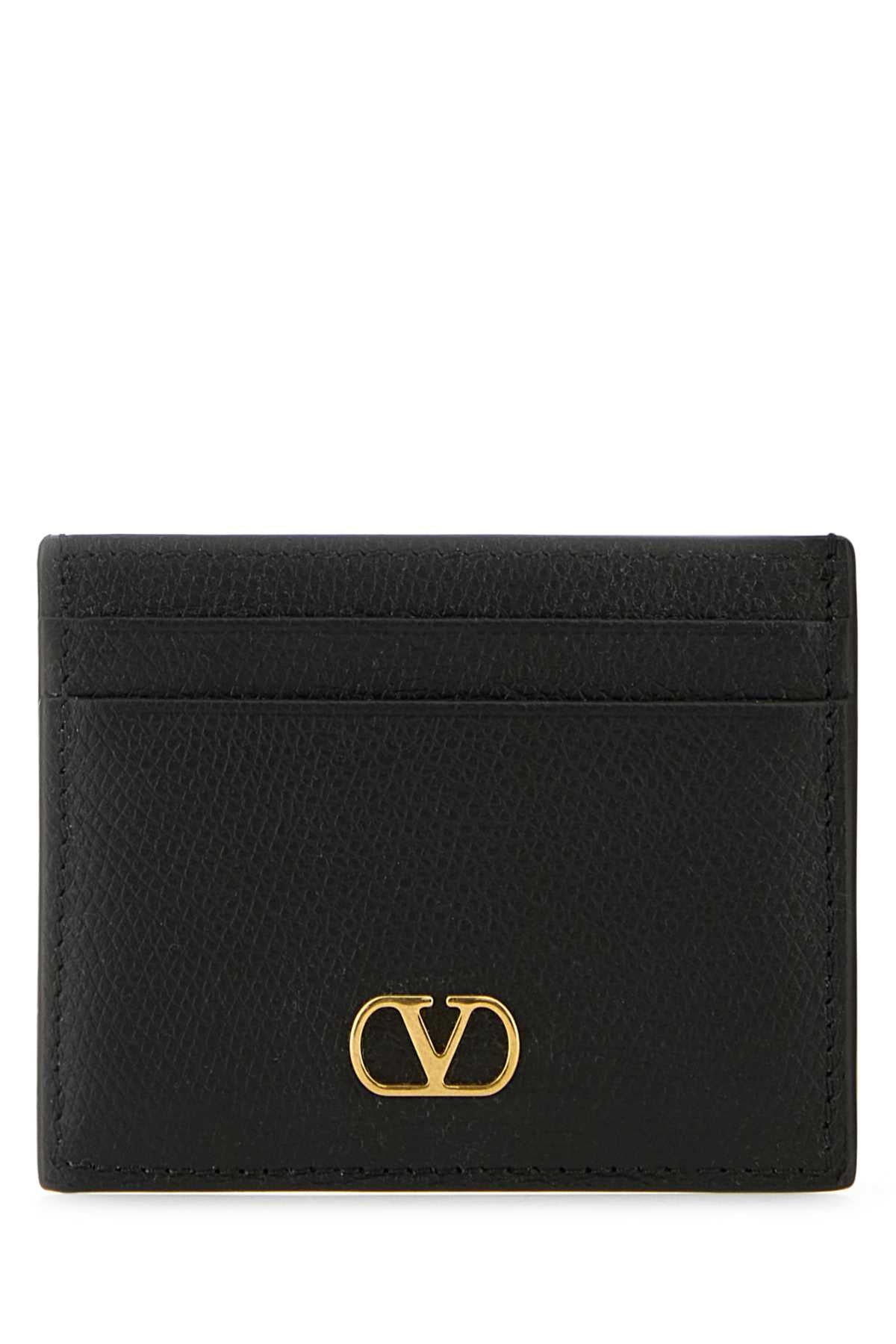 Valentino Garavani Women Black Leather Card Holder VALENTINO GARAVANI