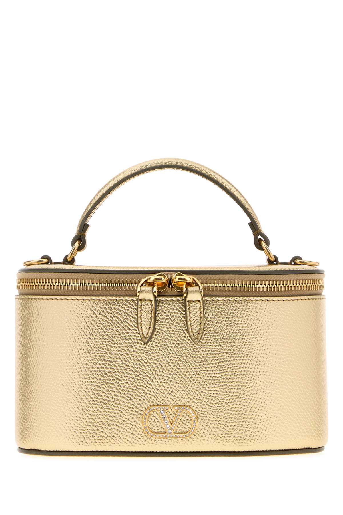Valentino Garavani Women Gold Leather Vlogo Signature Handbag VALENTINO GARAVANI
