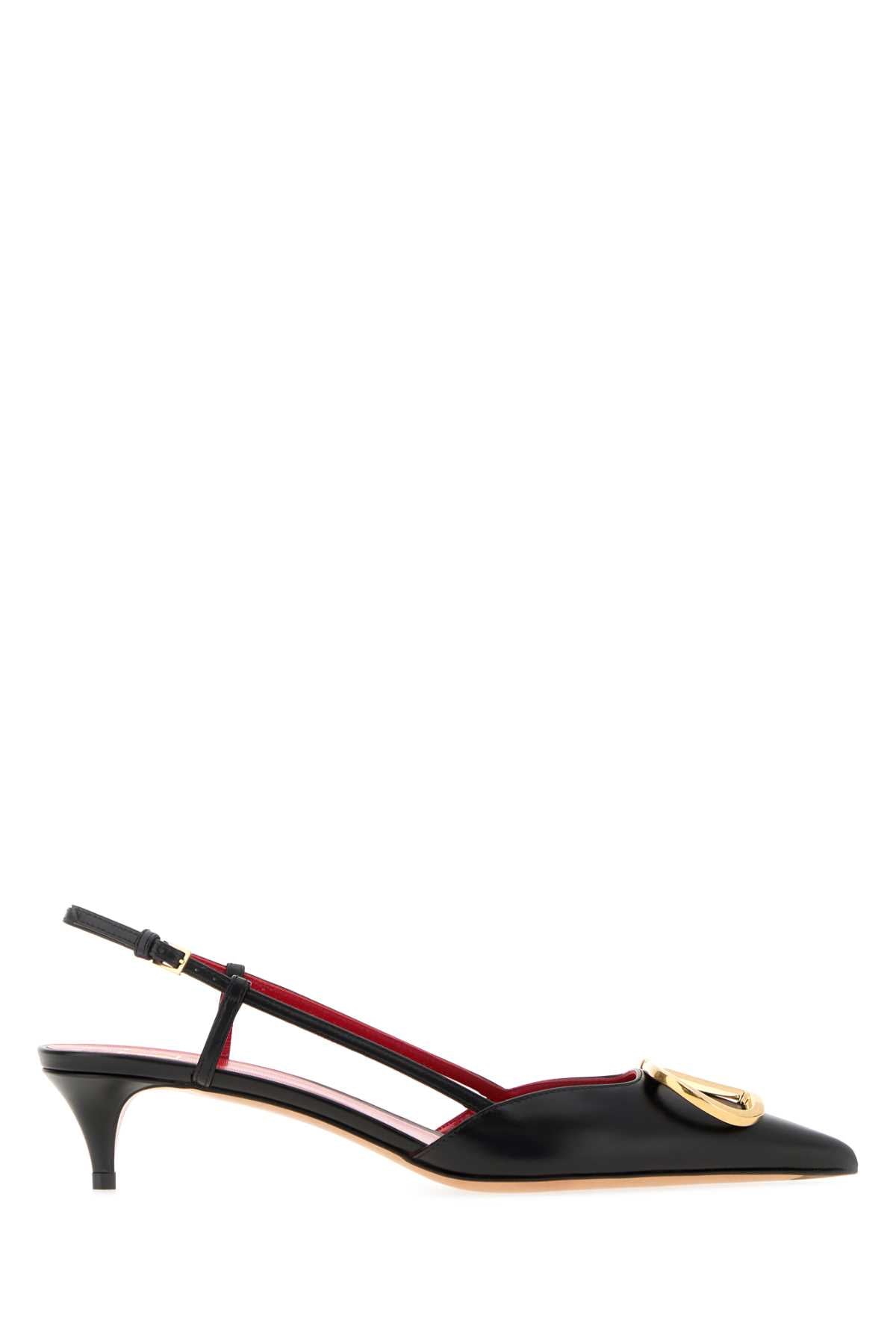 Valentino Garavani Women Black Leather Vlogo Signature Pumps VALENTINO GARAVANI