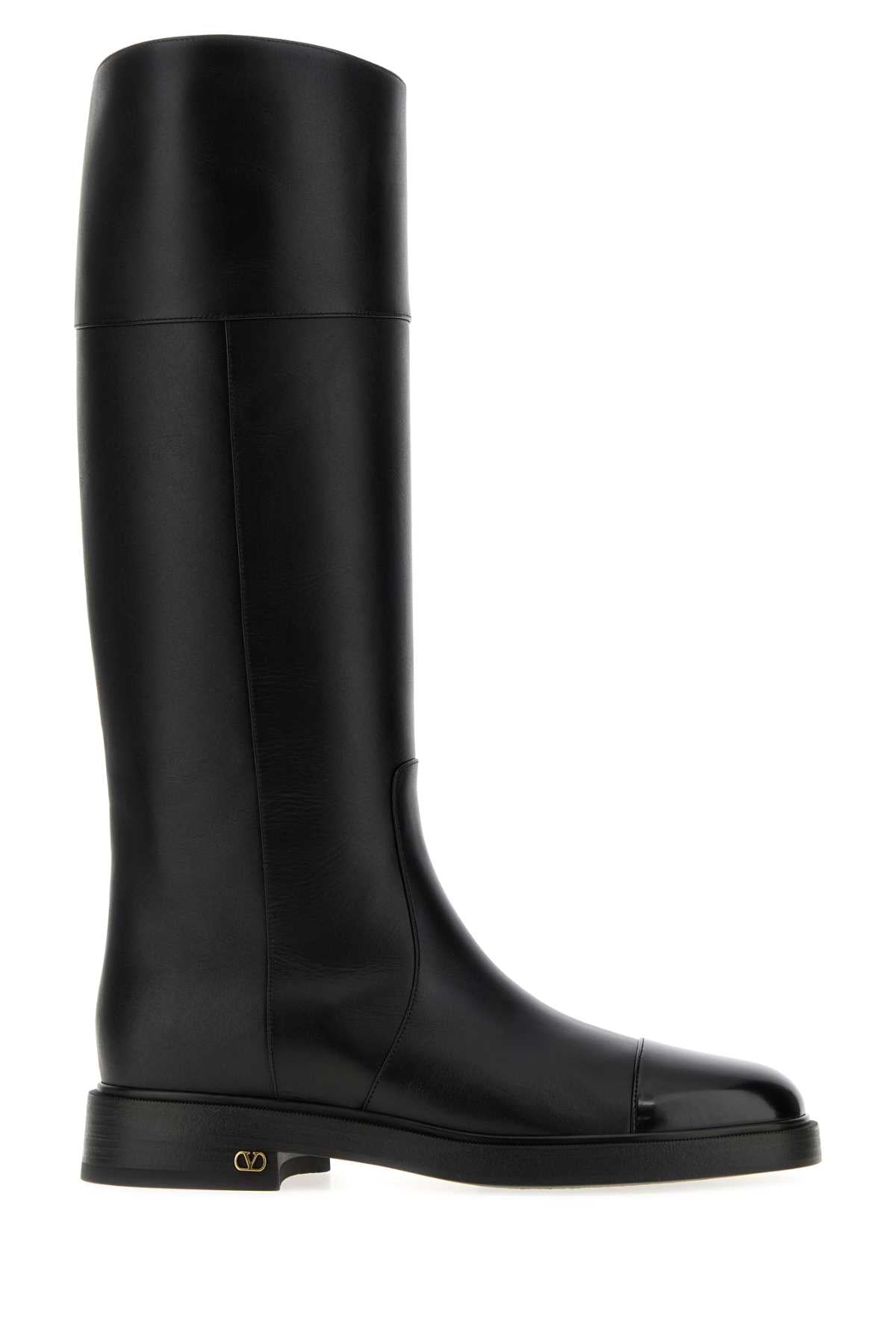 Valentino Garavani Women Black Leather Zimmy Boots VALENTINO GARAVANI