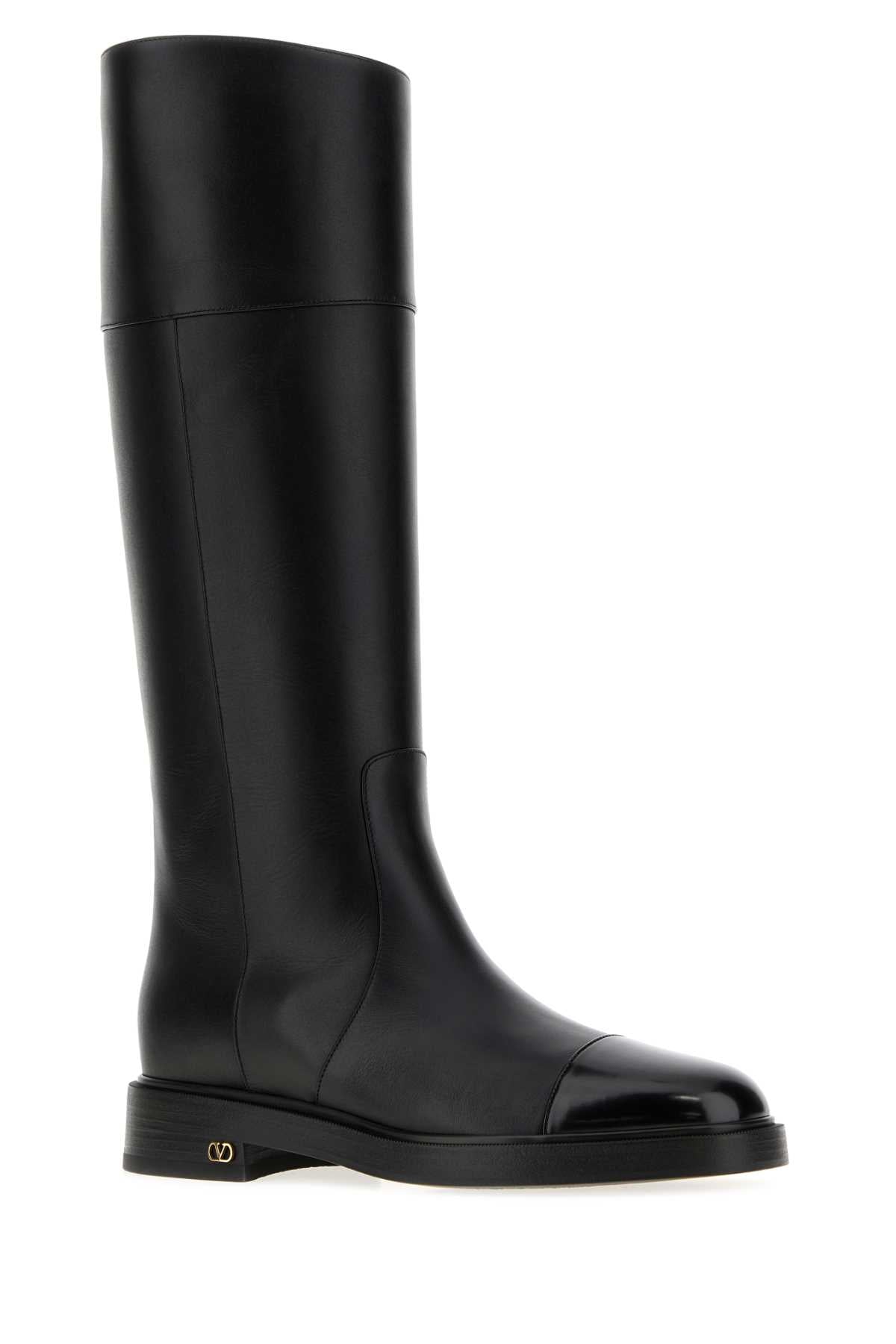 Valentino Garavani Women Black Leather Zimmy Boots VALENTINO GARAVANI