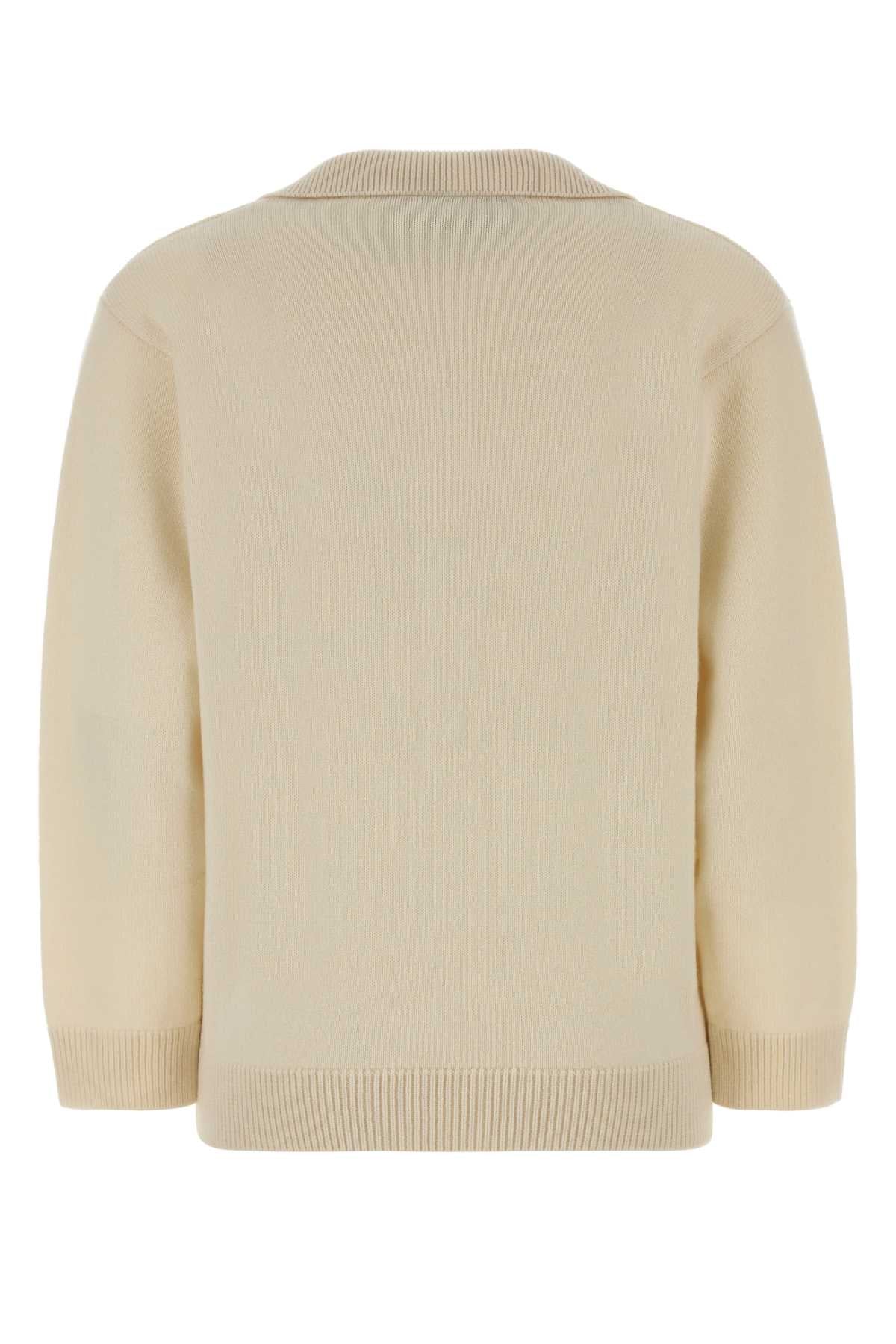 Valentino Garavani Women Ivory Cashmere Polo Shirt VALENTINO GARAVANI