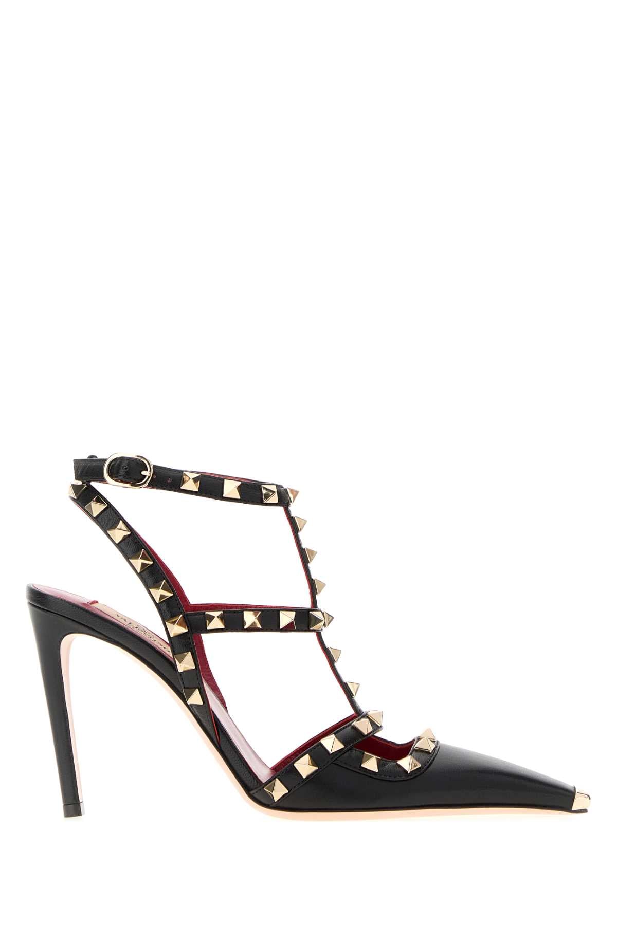 Valentino Garavani Women Black Leather Rockstud Pumps VALENTINO GARAVANI