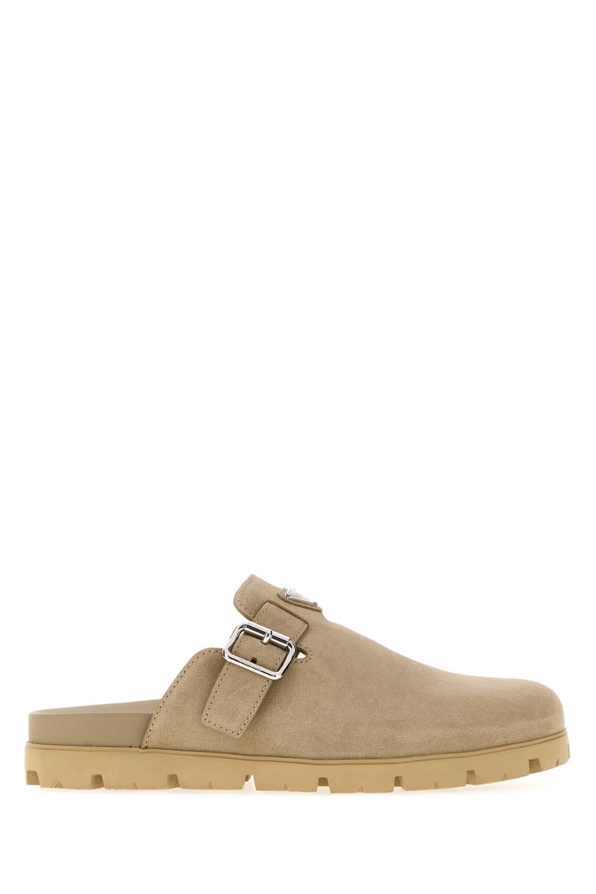 Prada Men Sand Suede Slippers PRADA