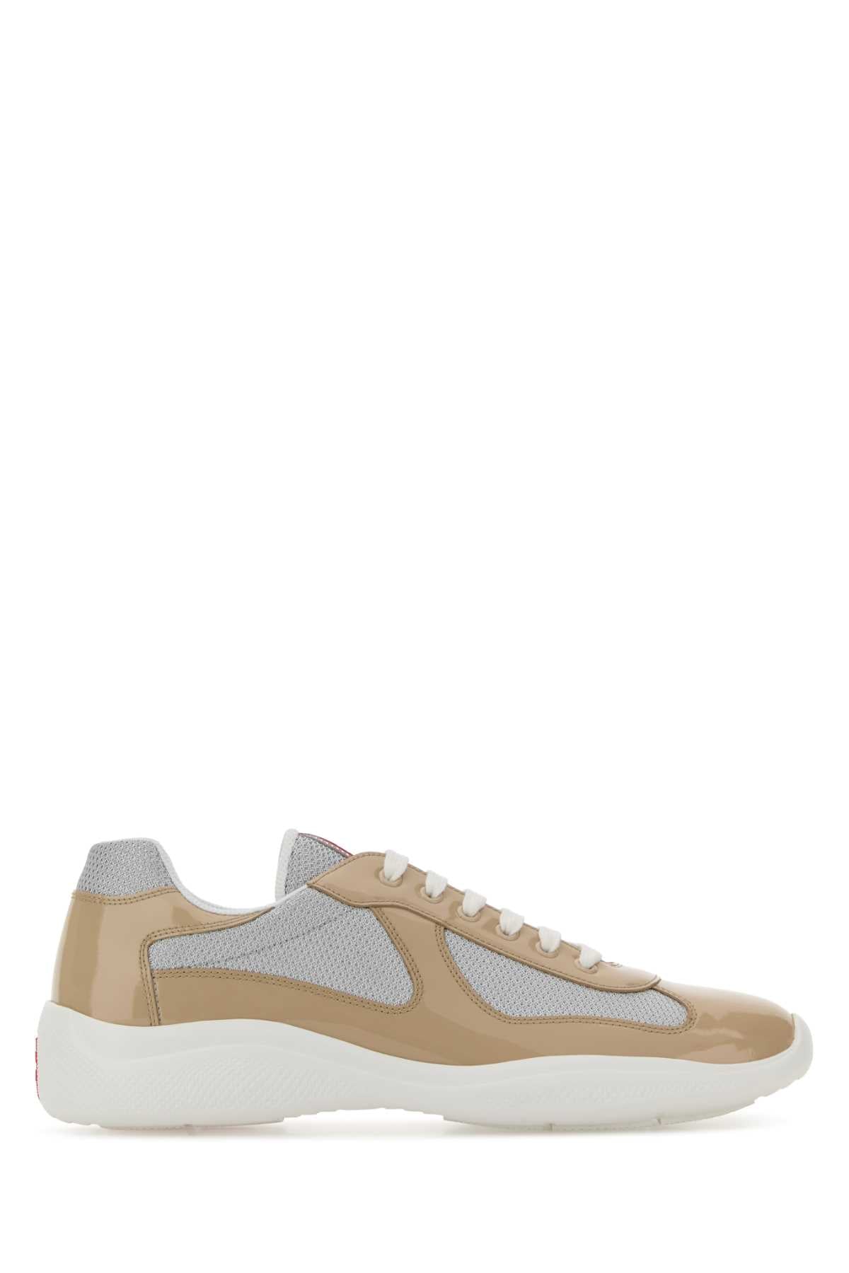Prada Men Two-Tone Leather And Fabric Prada America S Cup Sneakers PRADA